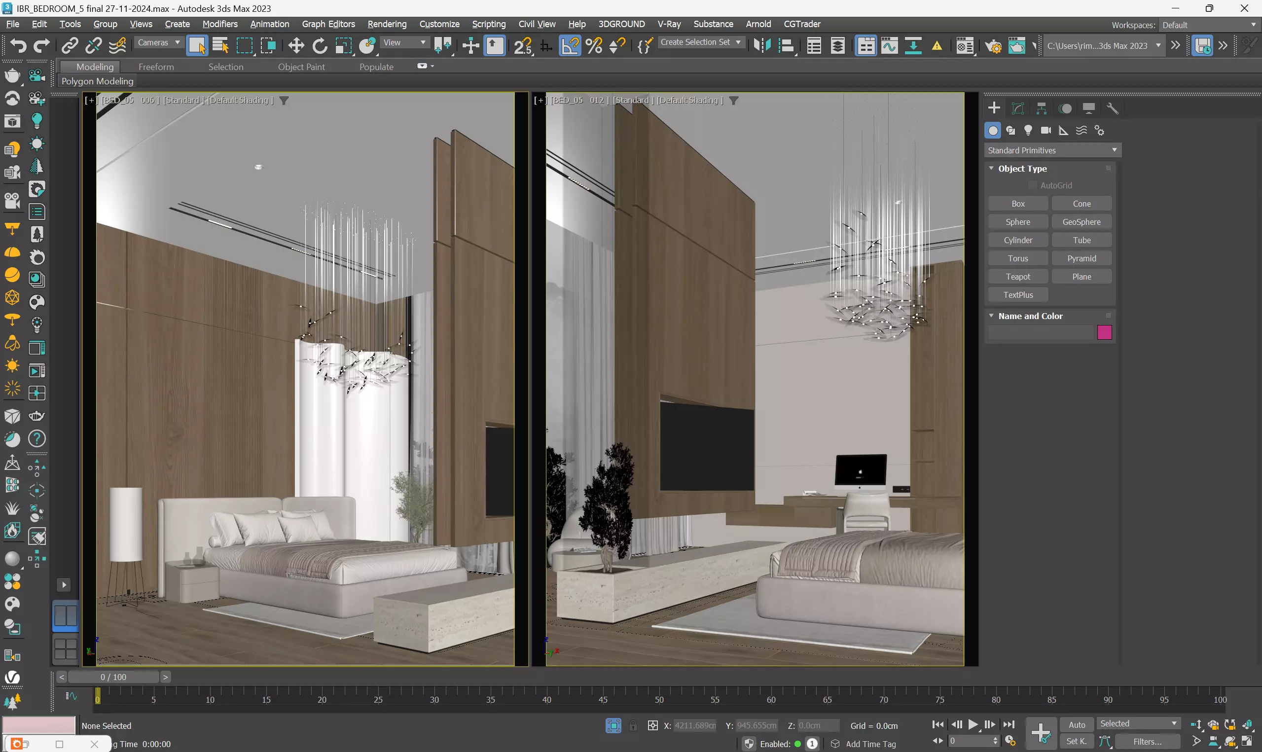 Modern Luxury Villa Bedroom Interior 3D Model MAX 3D model_5