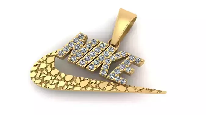nike pendent nugget with diamond setting