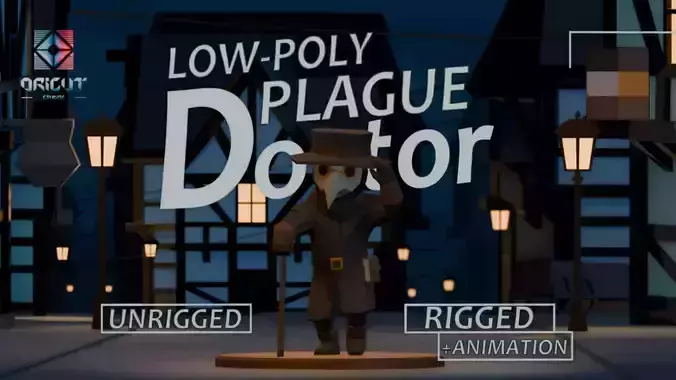 RIGGED and ANIM VERSION LOW-POLY PLAGUE DOCTOR Low-poly 3D model