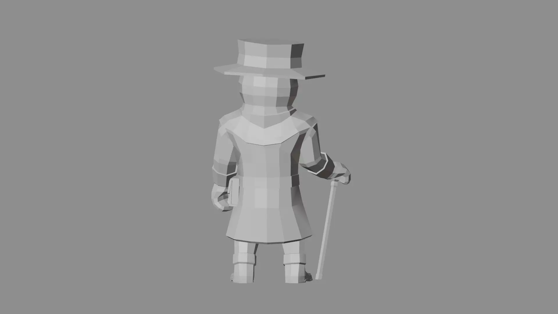 RIGGED and ANIM VERSION LOW-POLY PLAGUE DOCTOR Low-poly 3D model_8