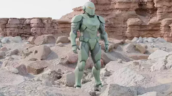 Low Res Sci Fi Solider - Mixamo and auto rigging friendly 3D model