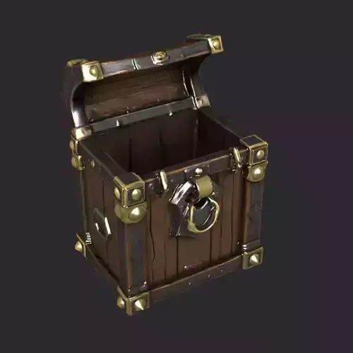 Stylized Treasure Chest Game Ready 3D Model FBX Textures Low-poly 3D model