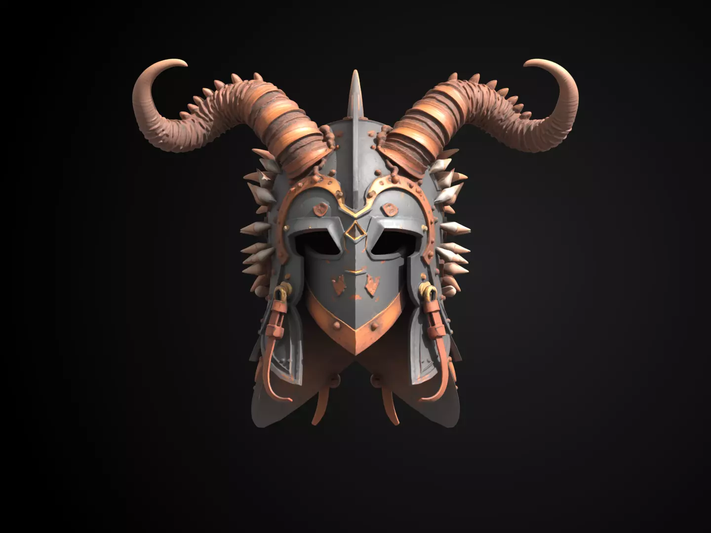 Stylized Viking Helmet - Drakehorn Raider 3D print model_12