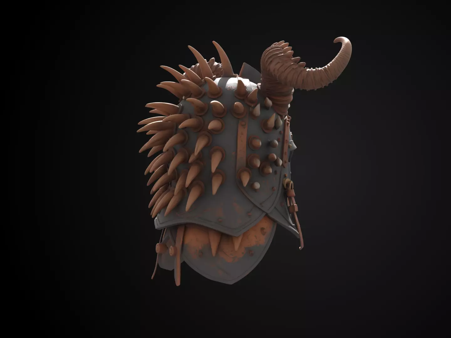 Stylized Viking Helmet - Drakehorn Raider 3D print model_4