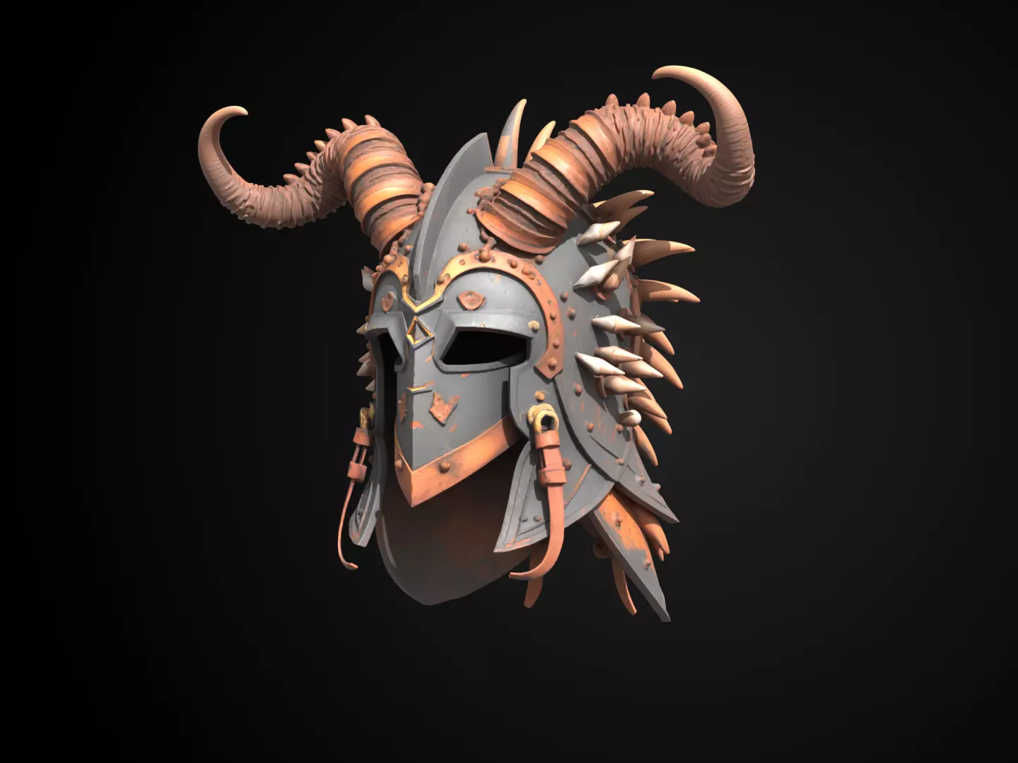 Stylized Viking Helmet - Drakehorn Raider 3D print model_11