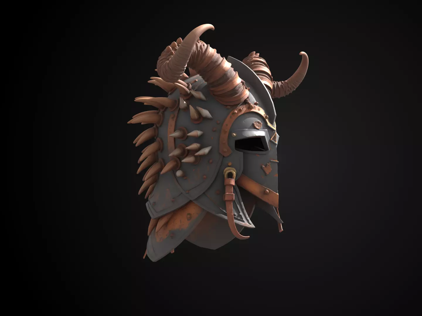 Stylized Viking Helmet - Drakehorn Raider 3D print model_2