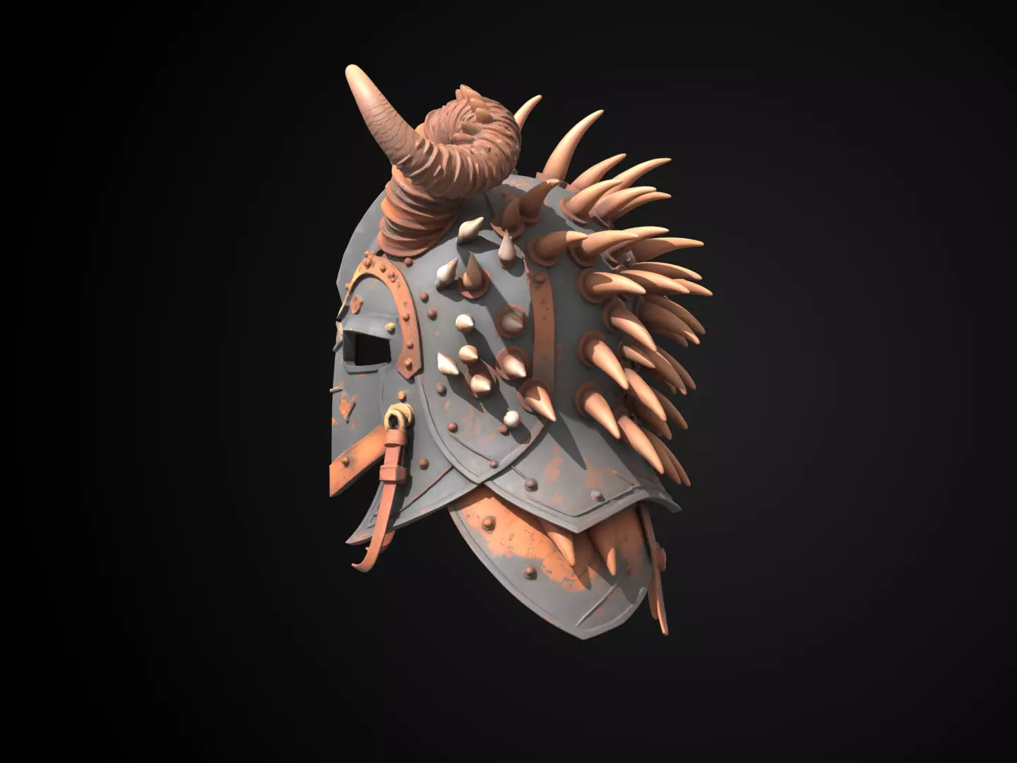 Stylized Viking Helmet - Drakehorn Raider 3D print model_9