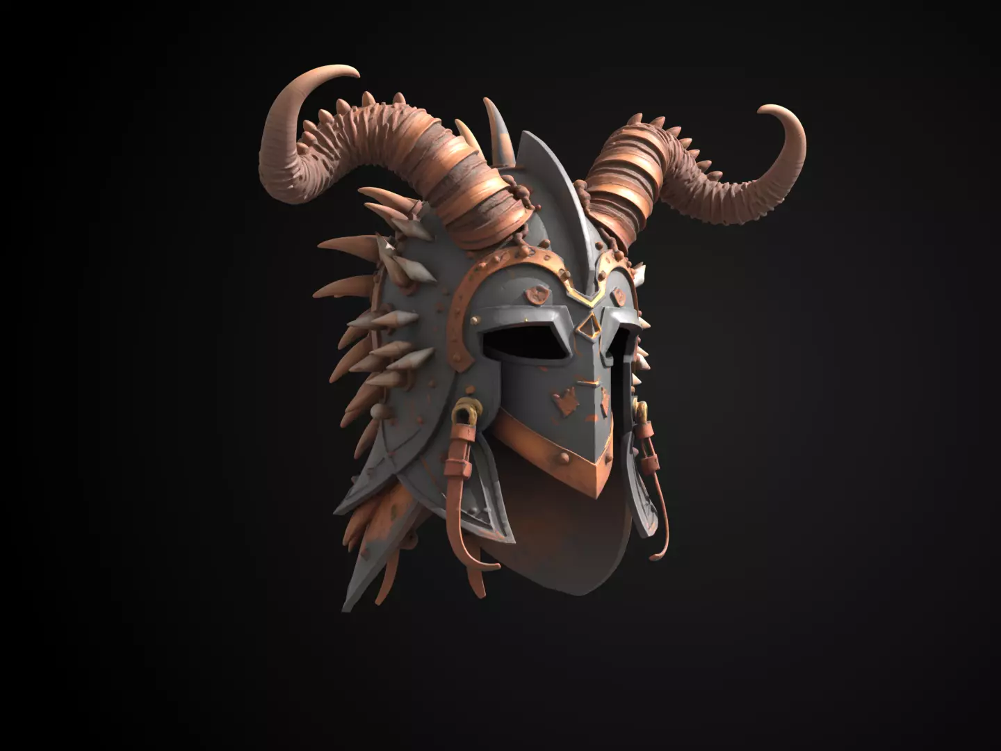 Stylized Viking Helmet - Drakehorn Raider 3D print model_1