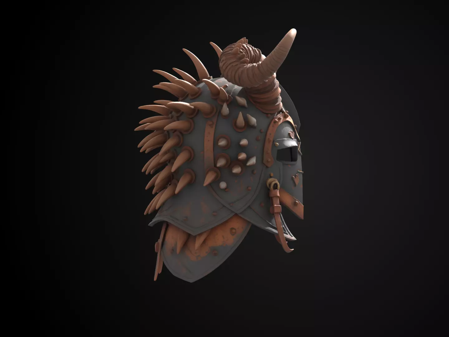 Stylized Viking Helmet - Drakehorn Raider 3D print model_3
