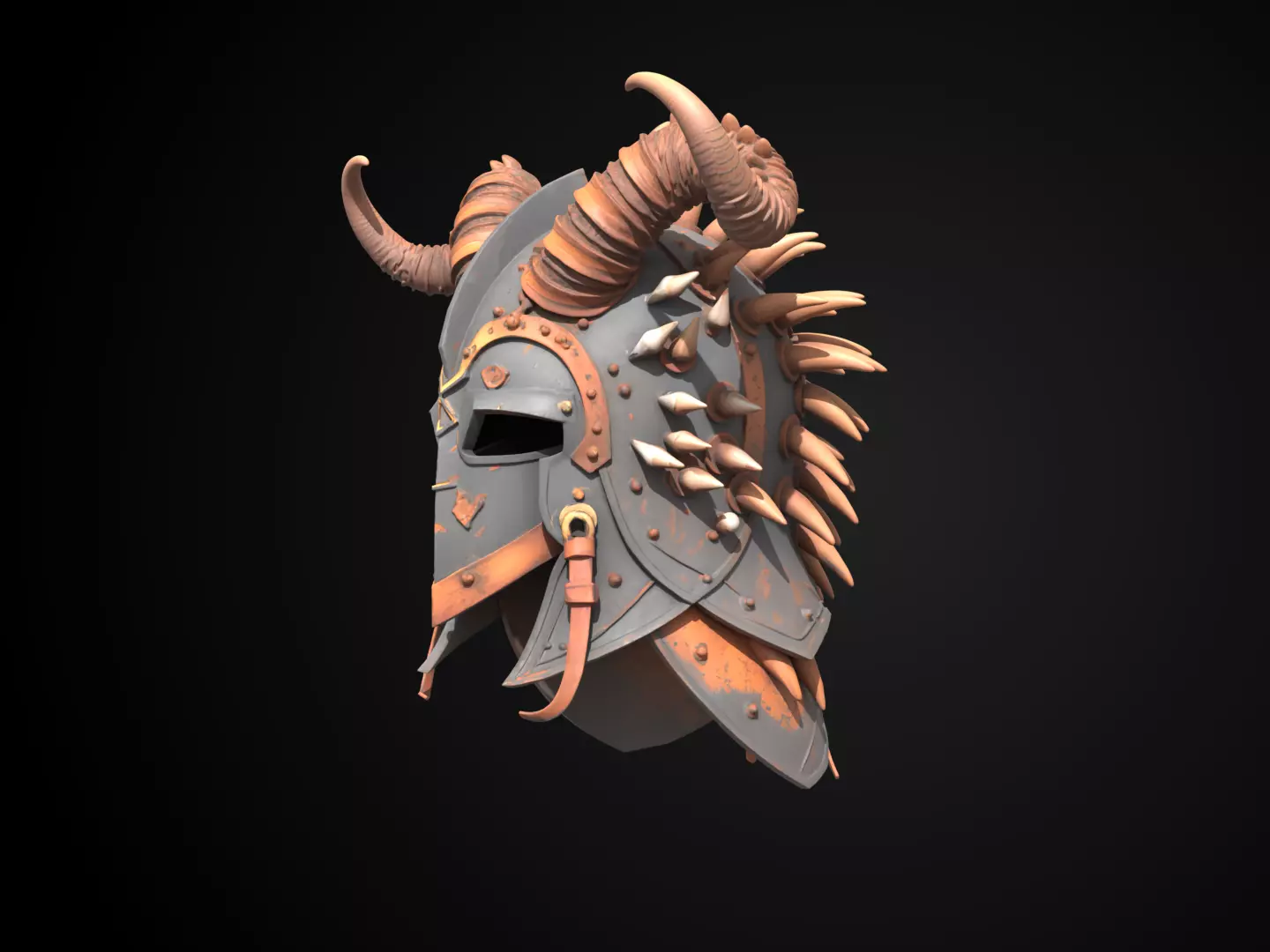 Stylized Viking Helmet - Drakehorn Raider 3D print model_10