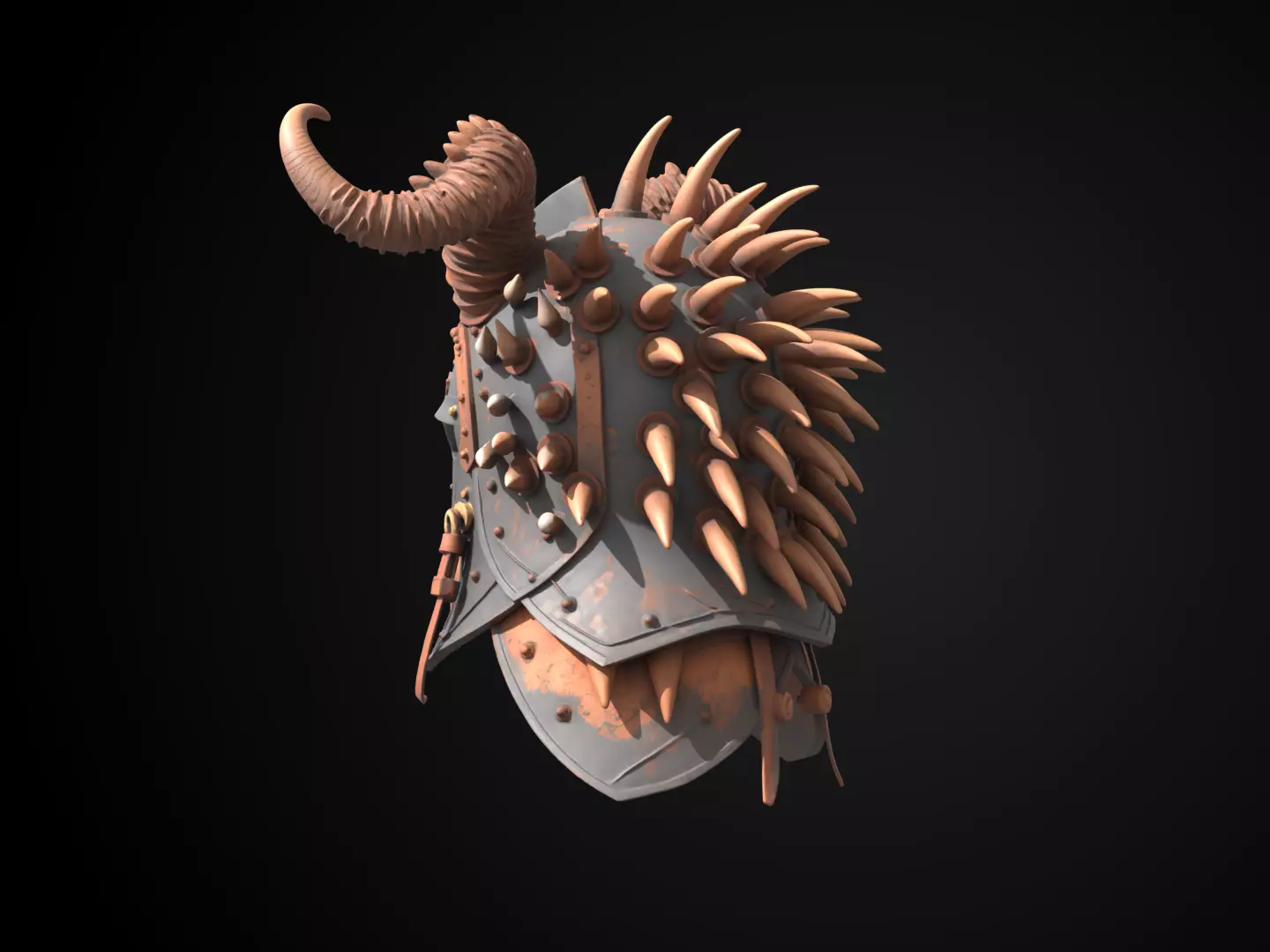Stylized Viking Helmet - Drakehorn Raider 3D print model_8