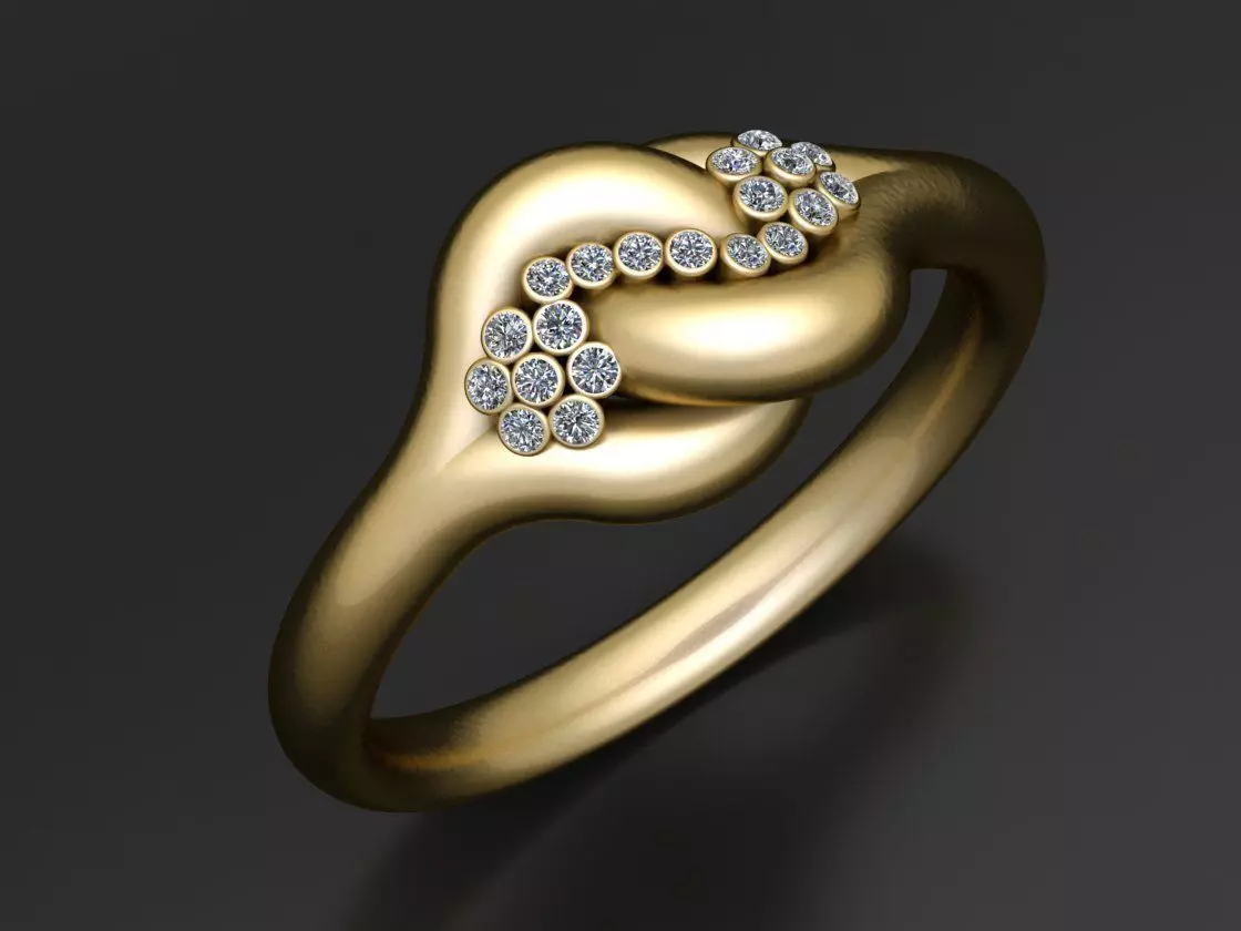 knot ring gold  3D printable model  3D print model_0