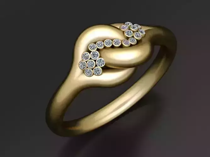 knot ring gold  3D printable model 