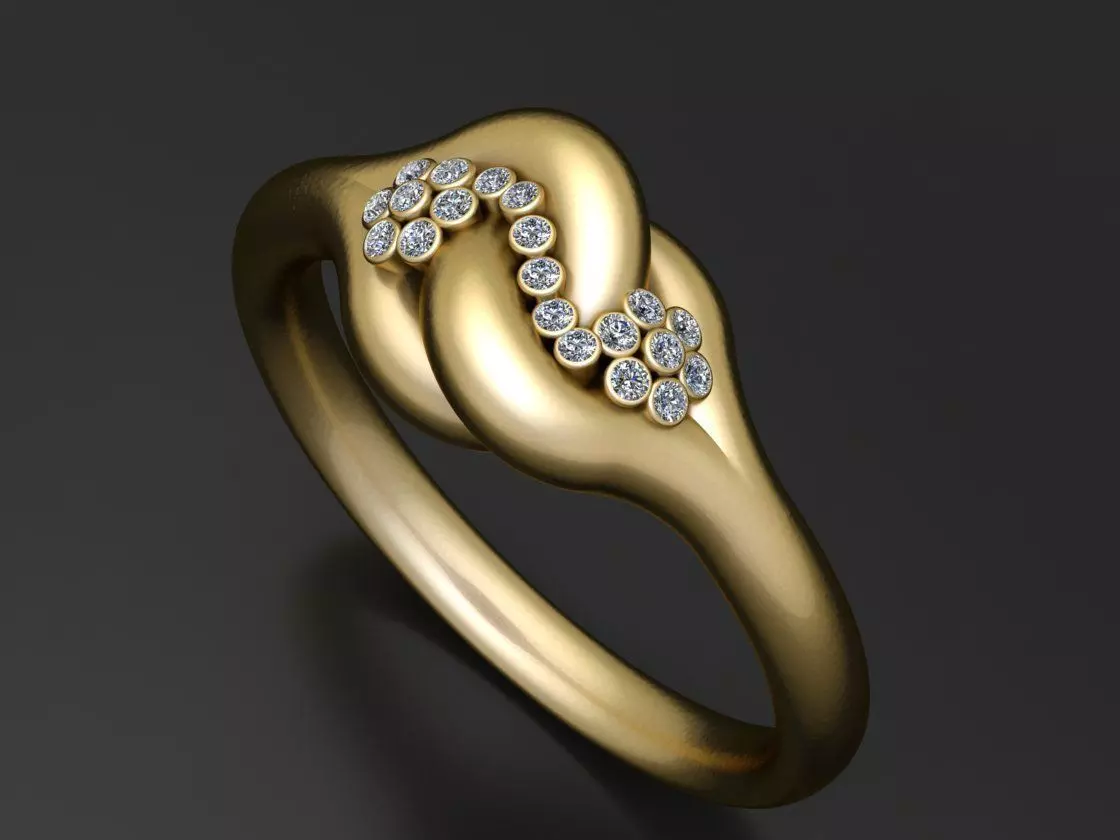 knot ring gold  3D printable model  3D print model_1