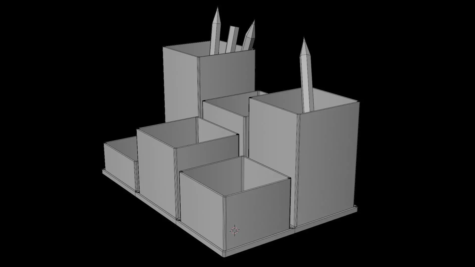 Modern Minimalist Desk Organizer 3D model_6