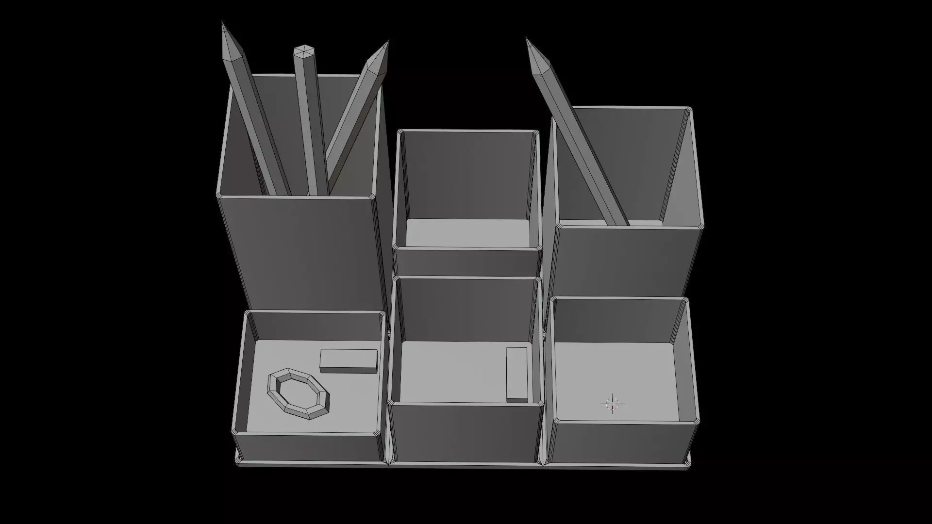 Modern Minimalist Desk Organizer 3D model_7