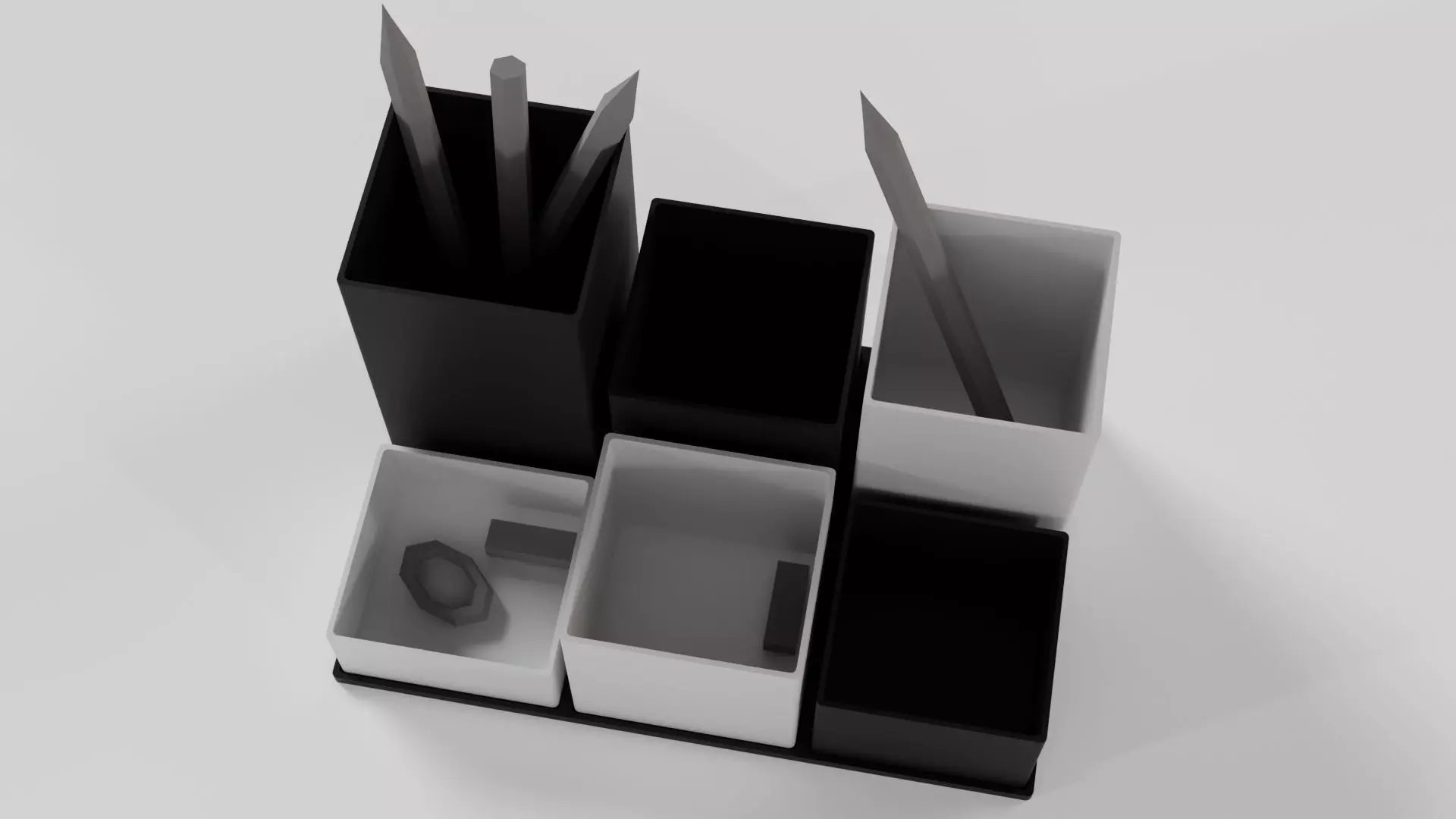 Modern Minimalist Desk Organizer 3D model_4