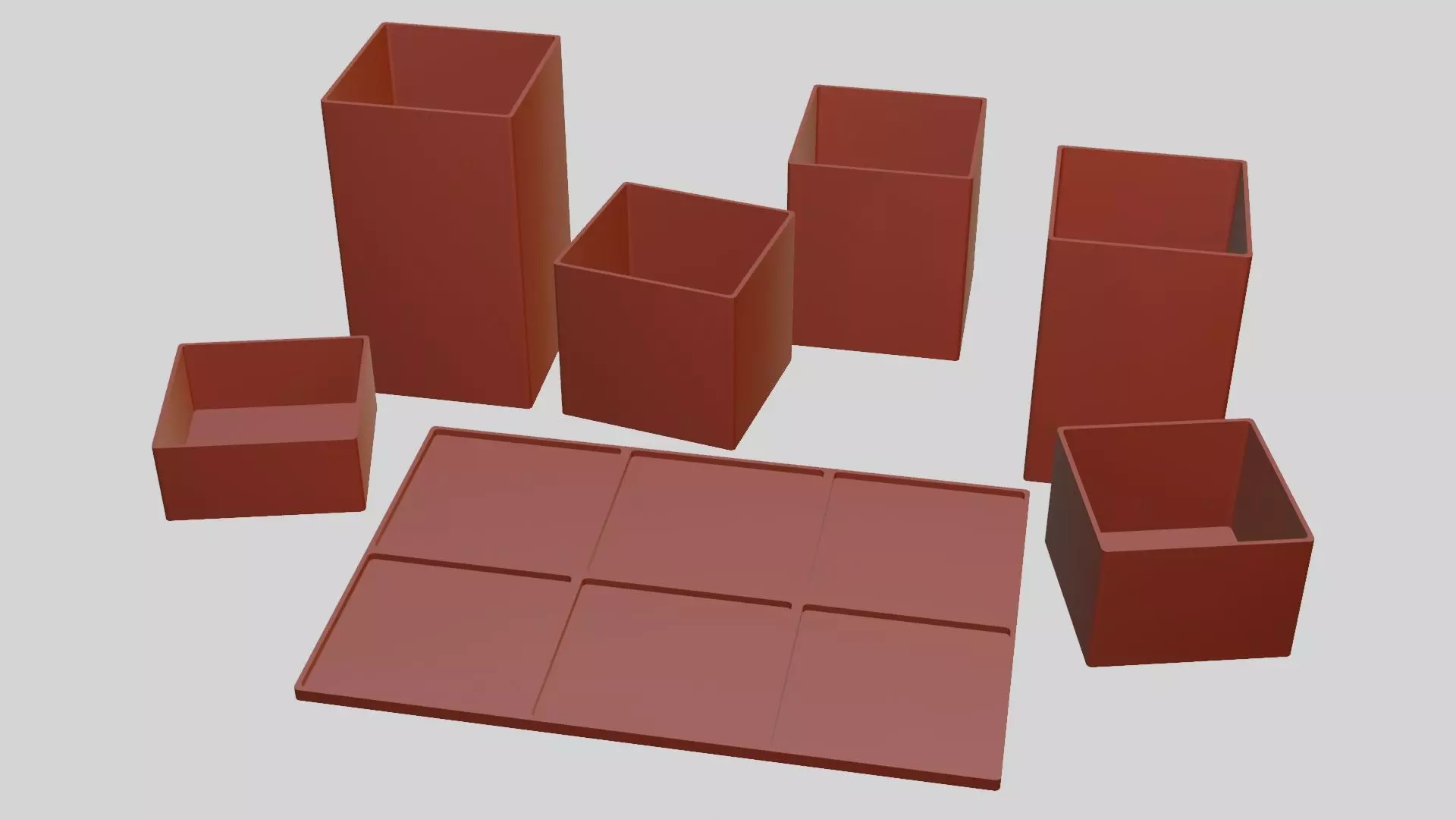 Modern Minimalist Desk Organizer 3D model_9