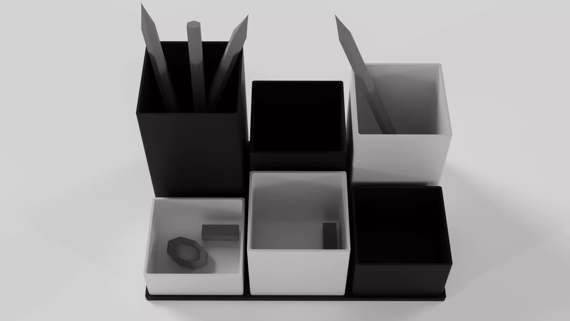 Modern Minimalist Desk Organizer 3D model_1