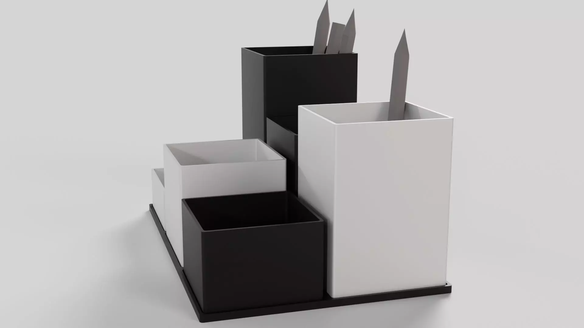 Modern Minimalist Desk Organizer 3D model_2