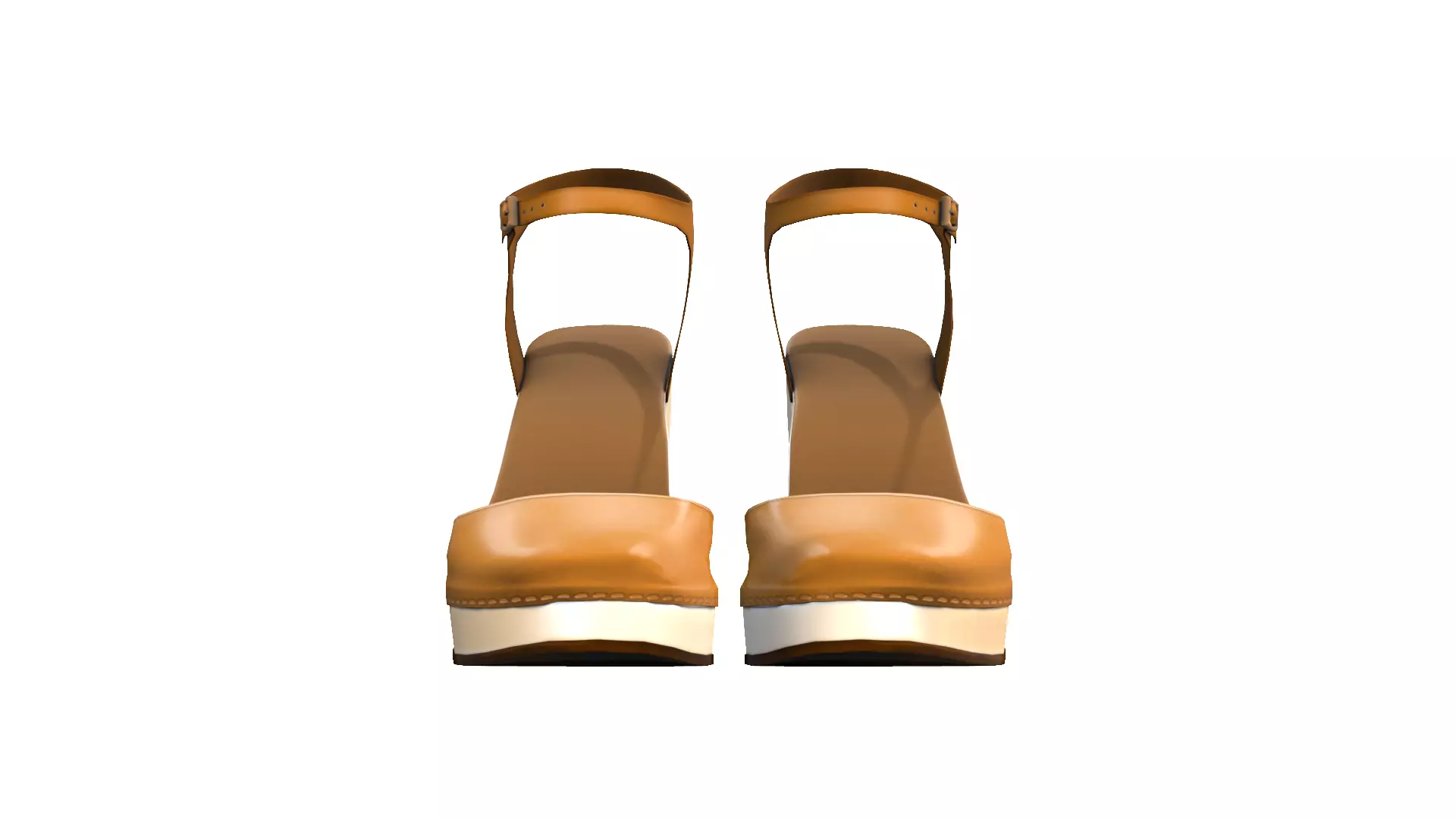 Realistic Brown Leather Sandal 3D Model - Footwear for Fashion Low-poly 3D model_1