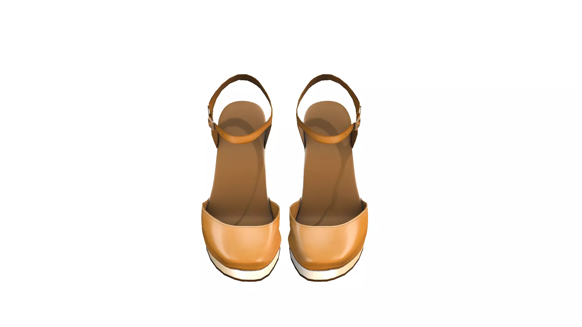 Realistic Brown Leather Sandal 3D Model - Footwear for Fashion Low-poly 3D model_6
