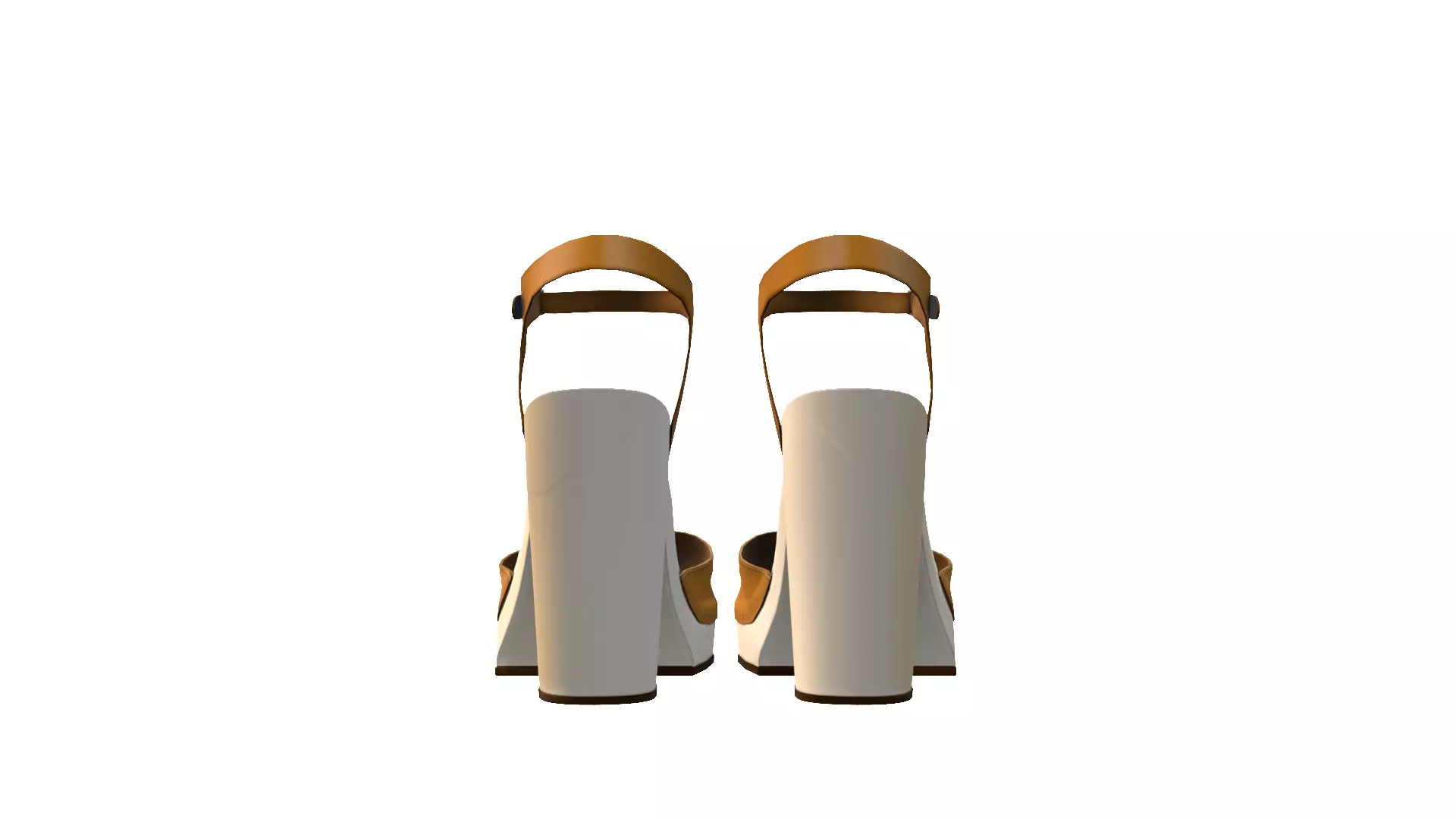 Realistic Brown Leather Sandal 3D Model - Footwear for Fashion Low-poly 3D model_5