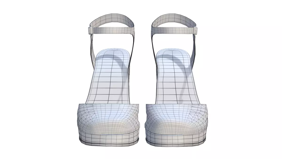 Realistic Brown Leather Sandal 3D Model - Footwear for Fashion Low-poly 3D model_8