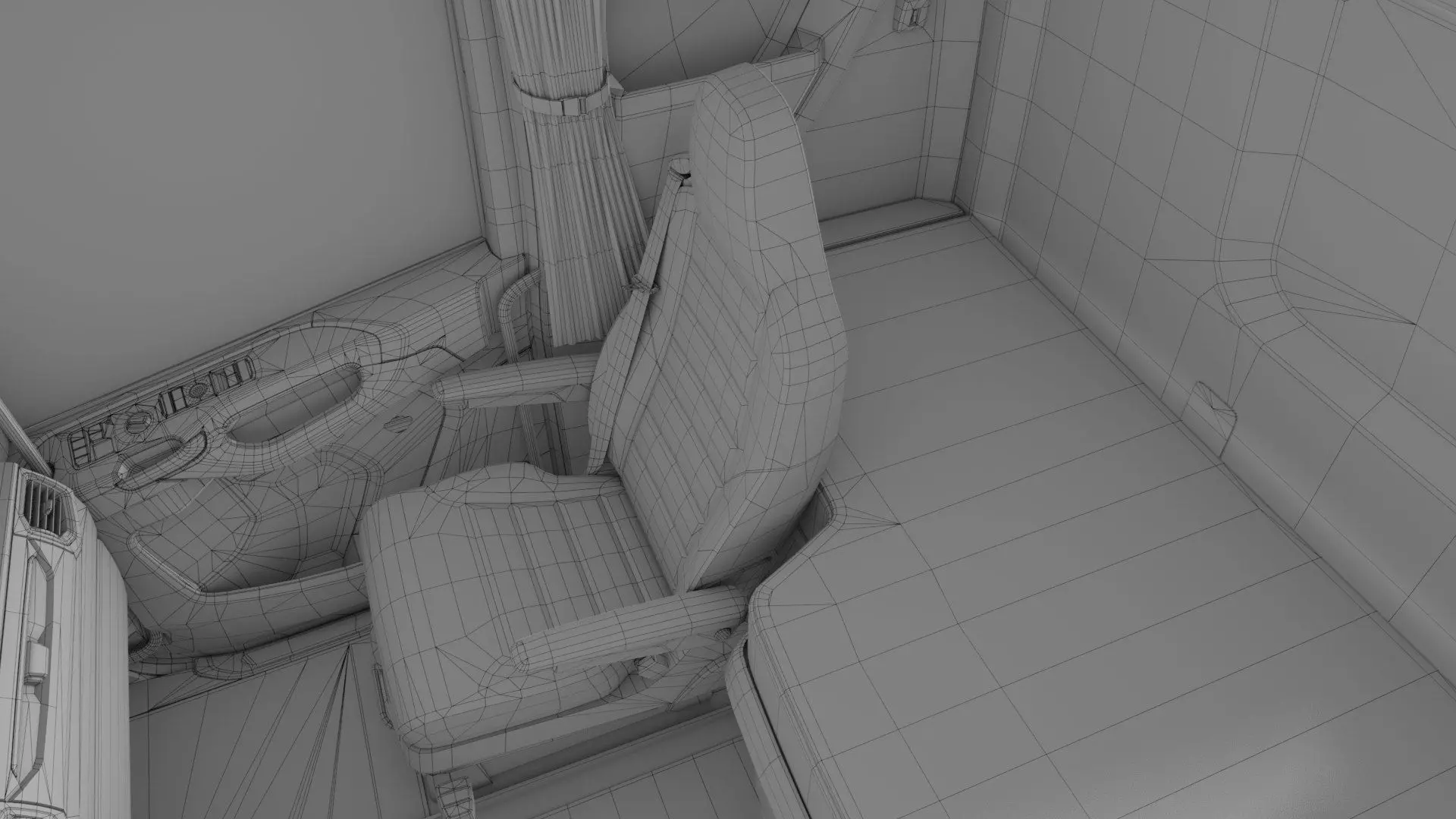 Heavy Truck Chassis 06  Interior All PBR Unity UE Textures Low-poly 3D model_58