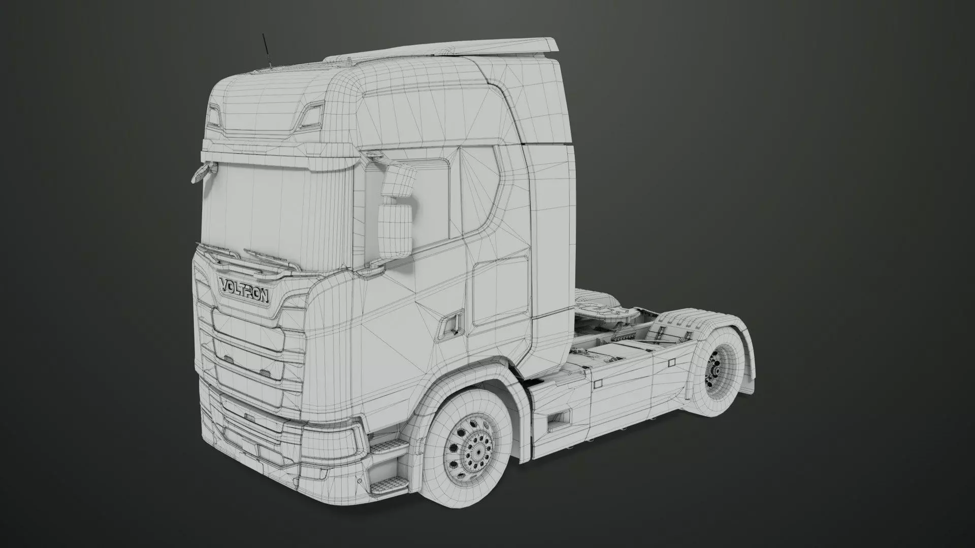 Heavy Truck Chassis 06  Interior All PBR Unity UE Textures Low-poly 3D model_39