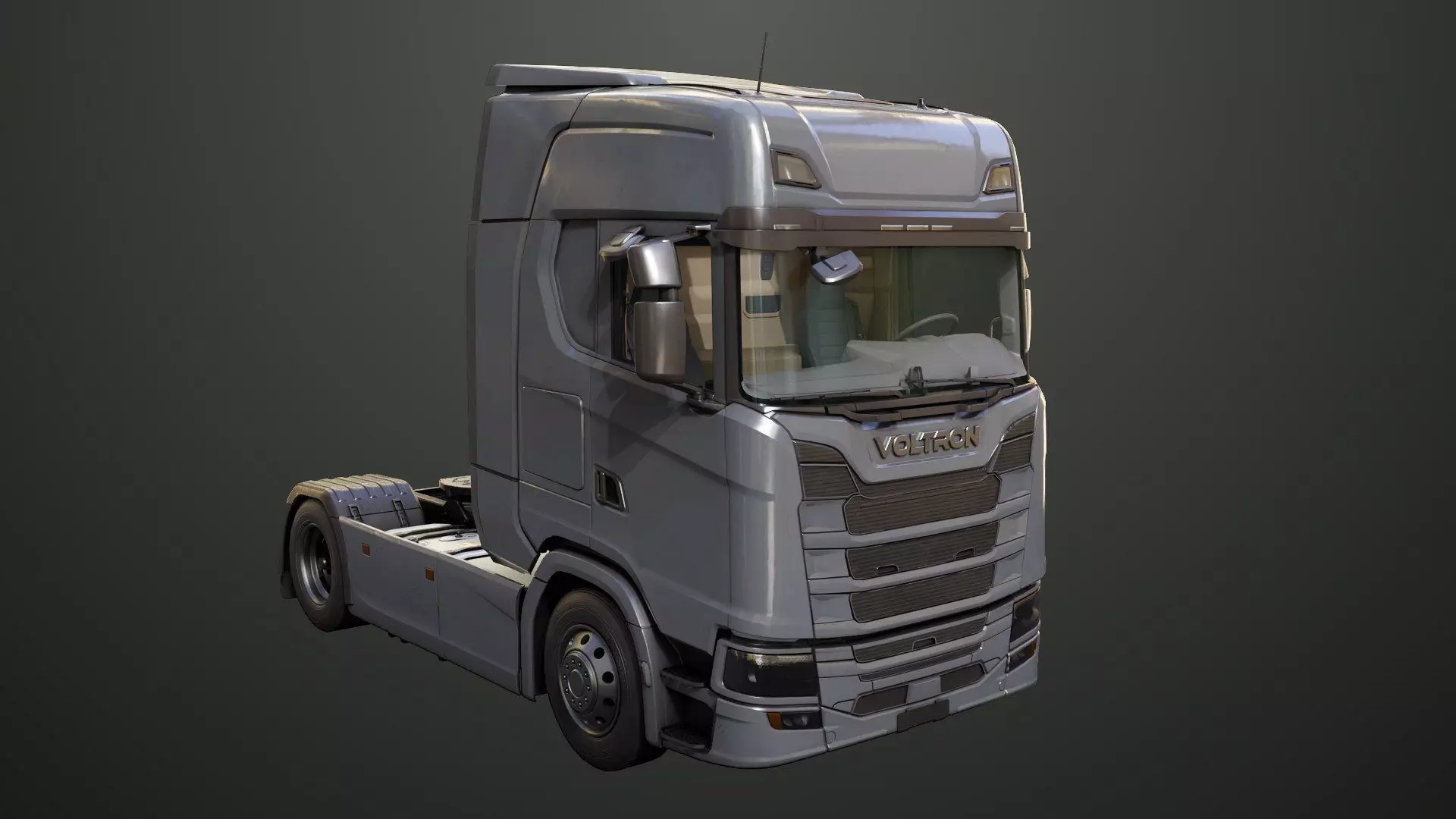 Heavy Truck Chassis 06  Interior All PBR Unity UE Textures Low-poly 3D model_11