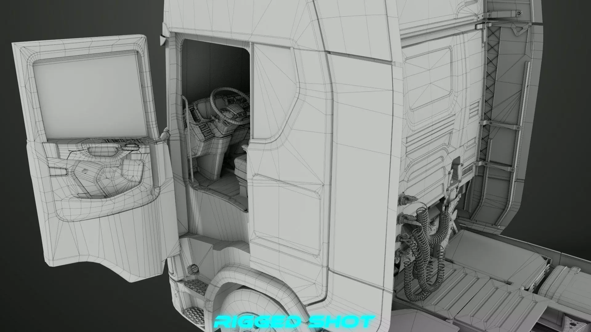 Heavy Truck Chassis 06  Interior All PBR Unity UE Textures Low-poly 3D model_50