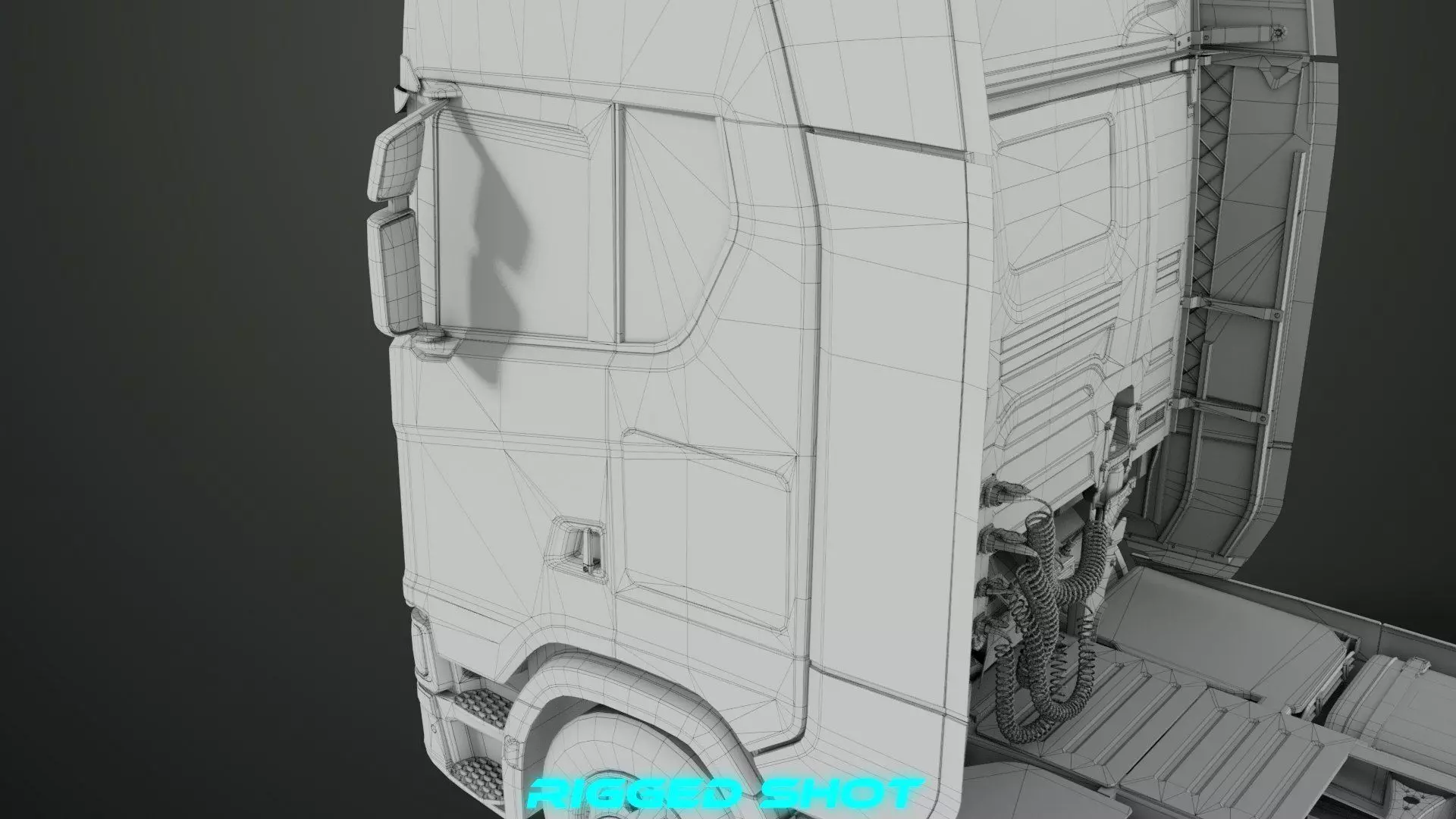 Heavy Truck Chassis 06  Interior All PBR Unity UE Textures Low-poly 3D model_49