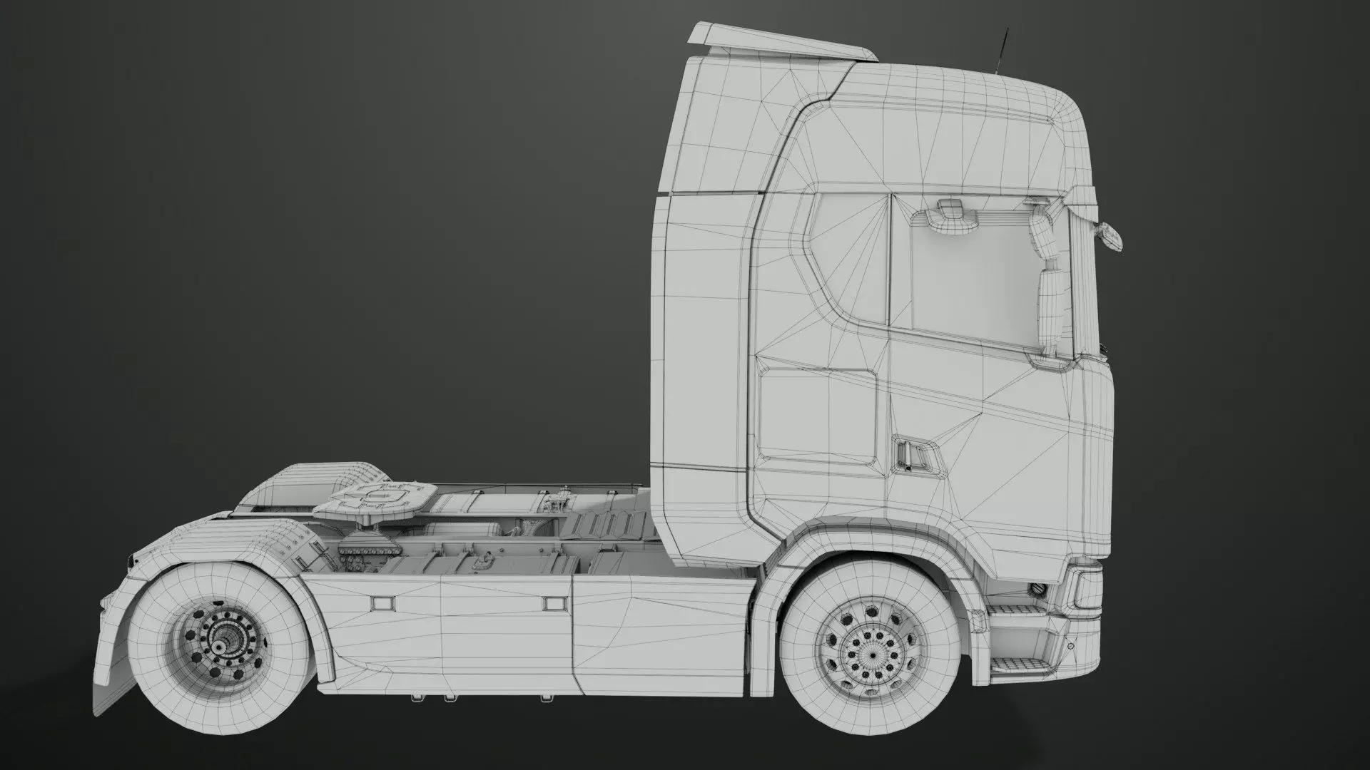 Heavy Truck Chassis 06  Interior All PBR Unity UE Textures Low-poly 3D model_42