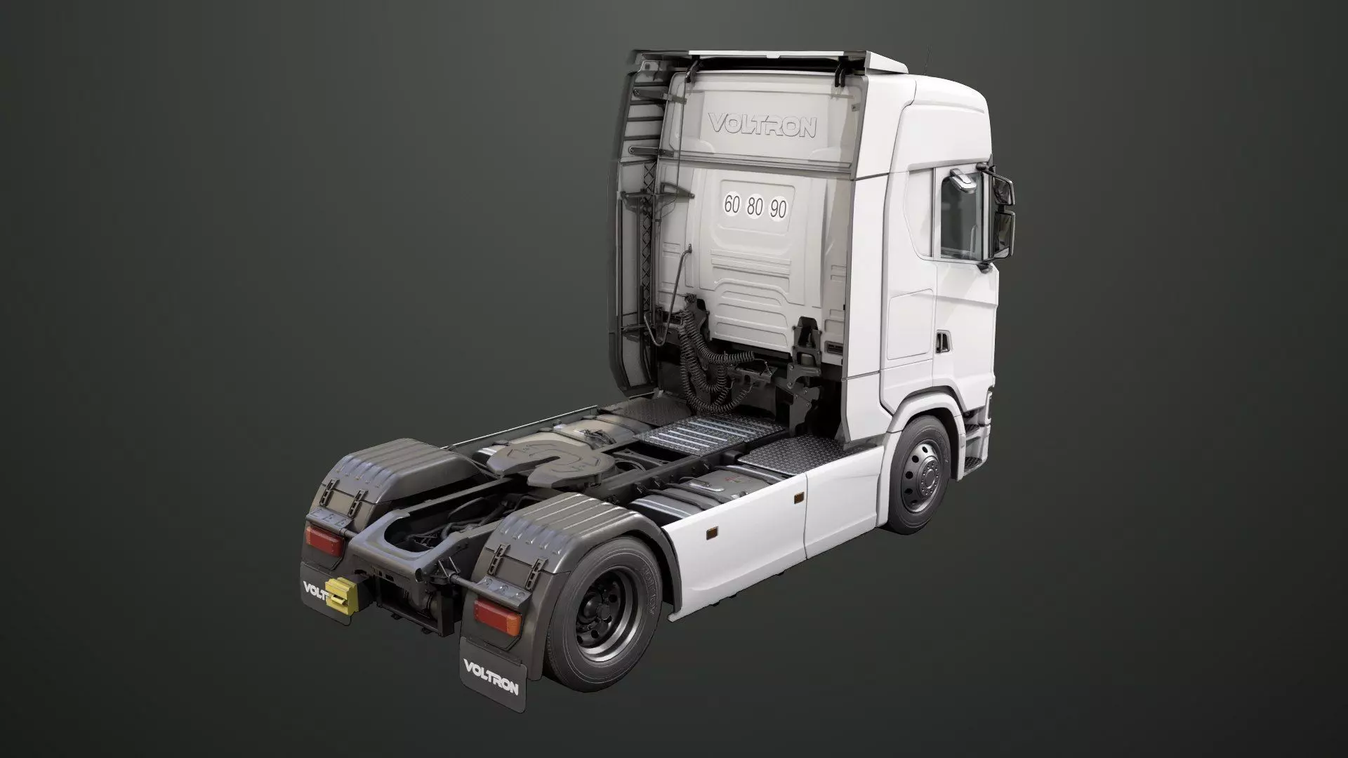 Heavy Truck Chassis 06  Interior All PBR Unity UE Textures Low-poly 3D model_8