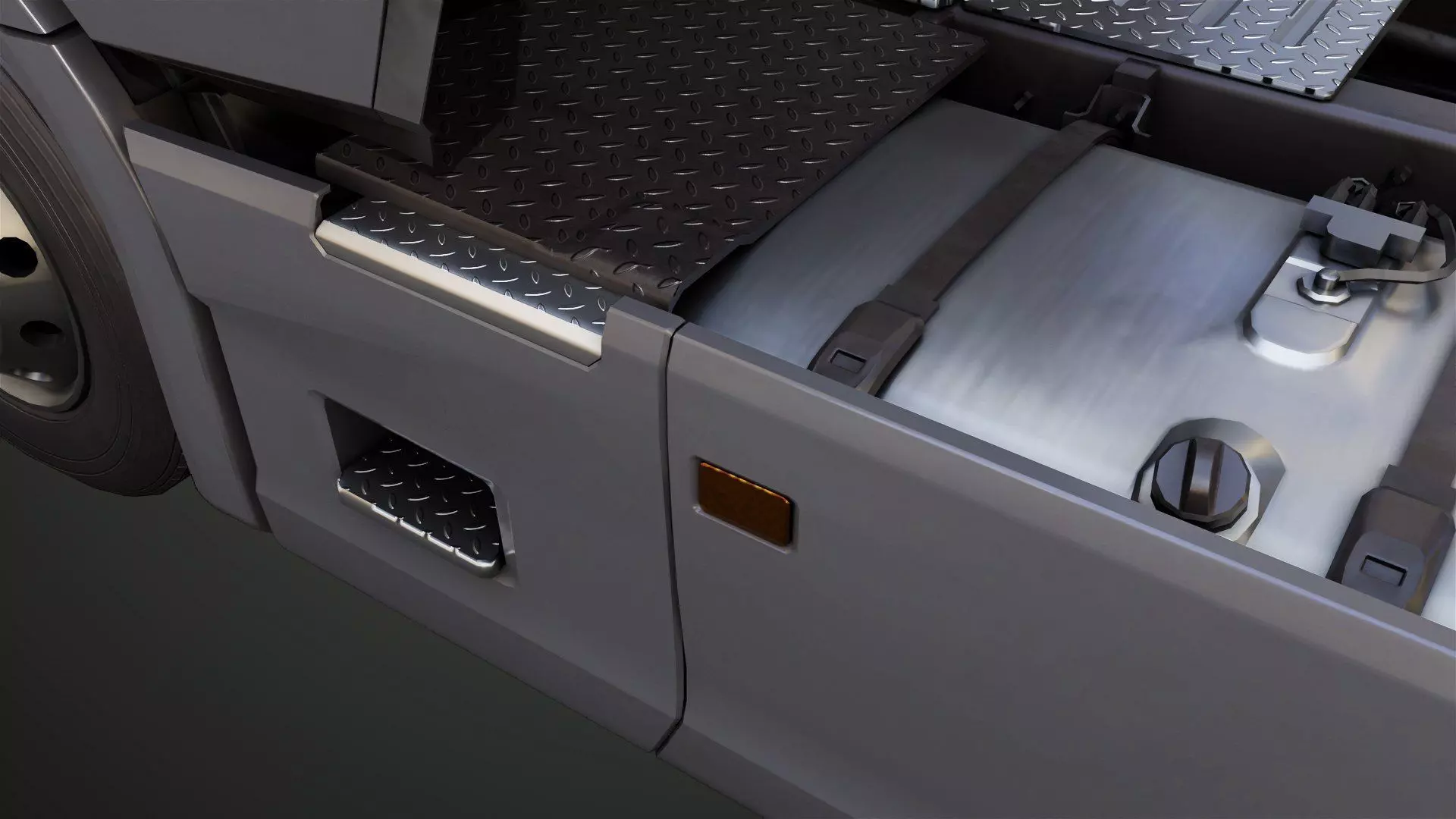 Heavy Truck Chassis 06  Interior All PBR Unity UE Textures Low-poly 3D model_23