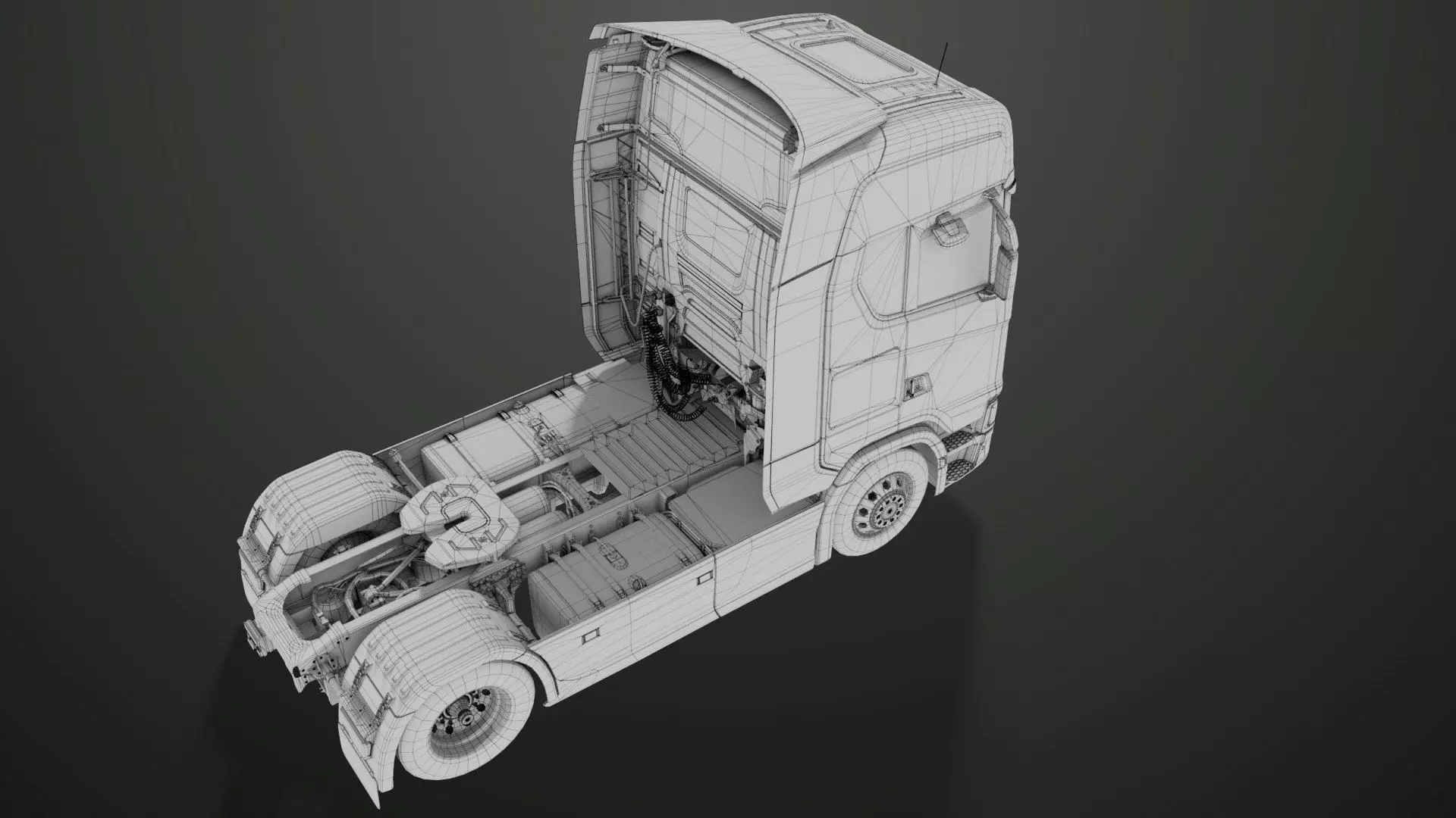 Heavy Truck Chassis 06  Interior All PBR Unity UE Textures Low-poly 3D model_55