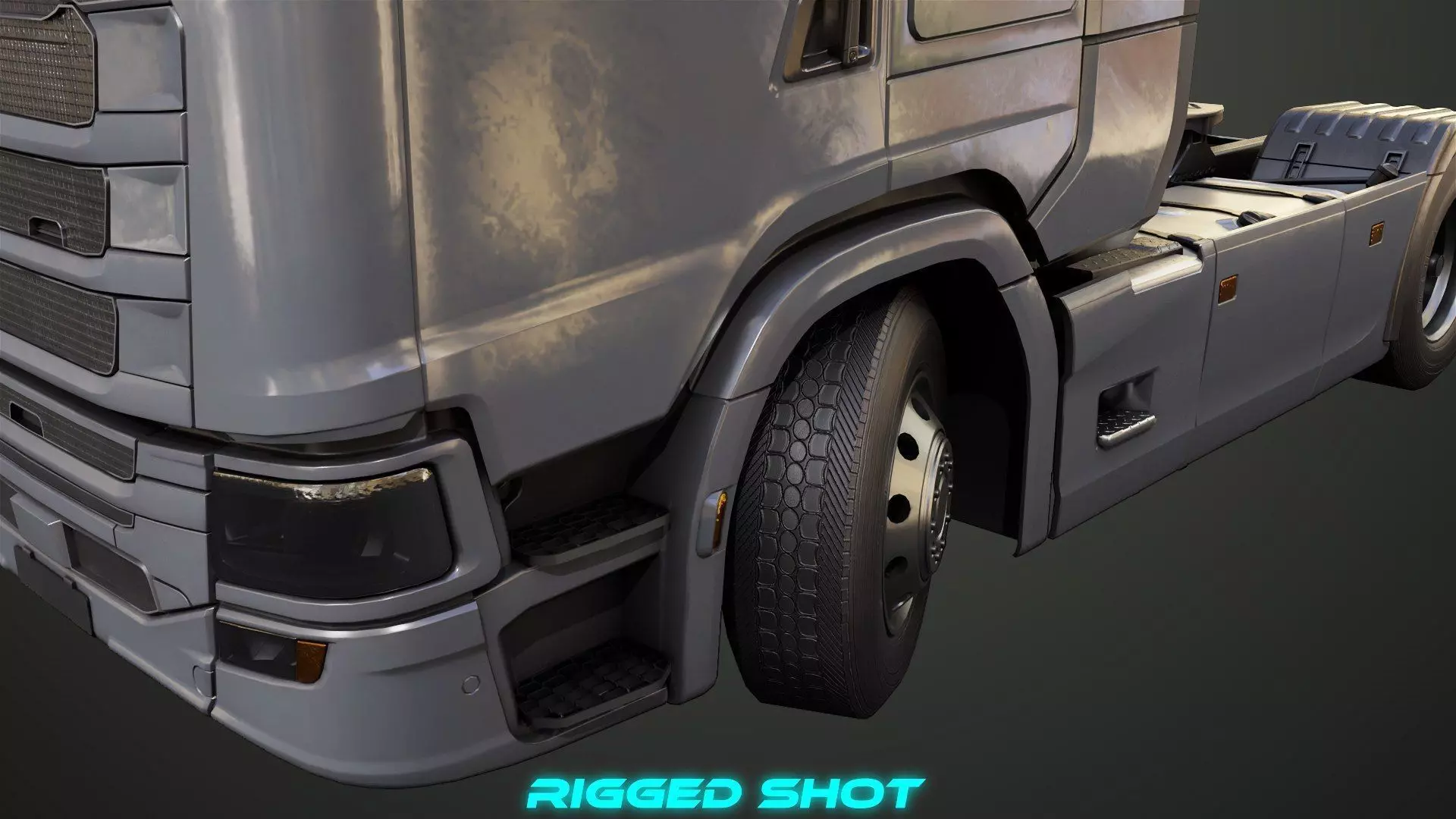 Heavy Truck Chassis 06  Interior All PBR Unity UE Textures Low-poly 3D model_29