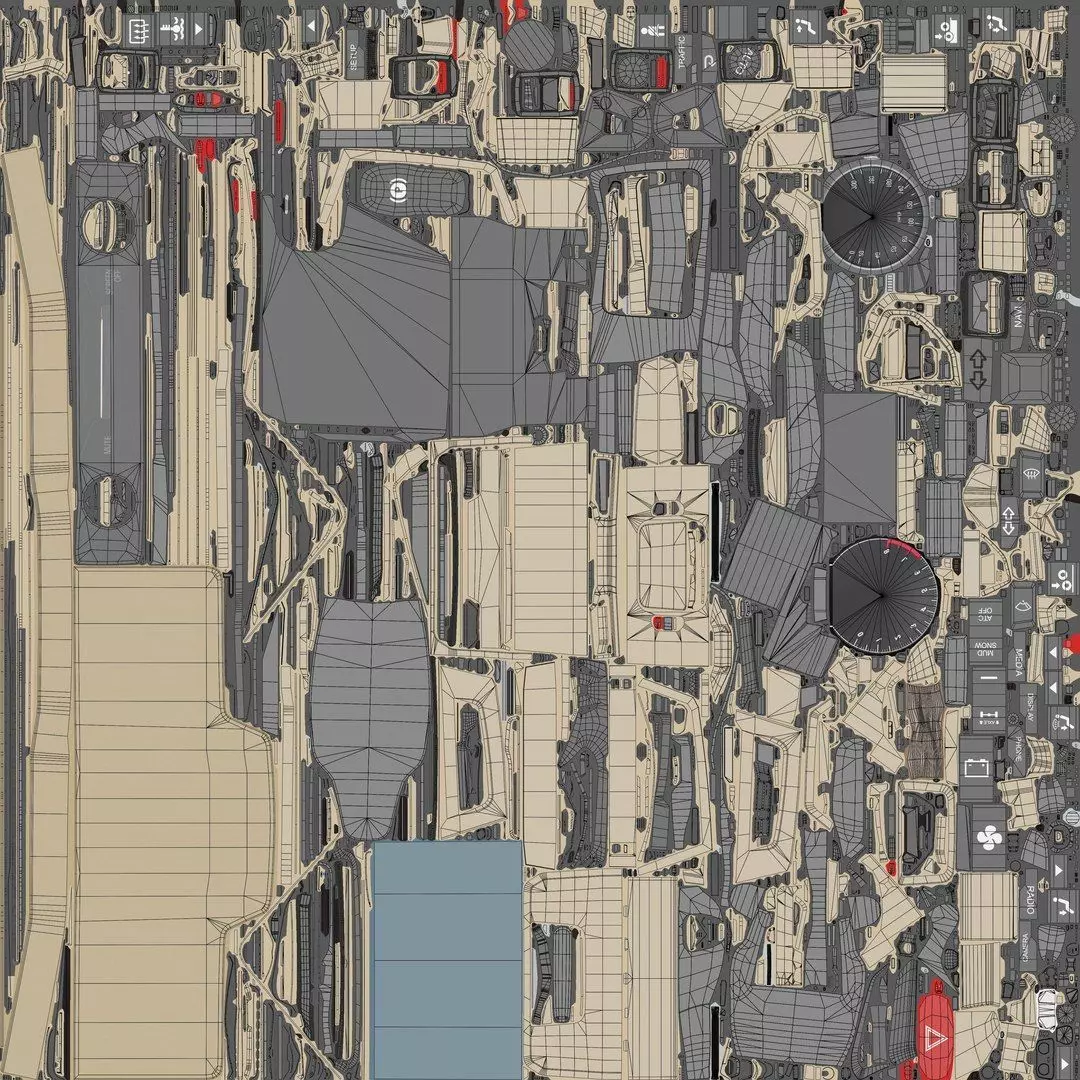 Heavy Truck Chassis 06  Interior All PBR Unity UE Textures Low-poly 3D model_62