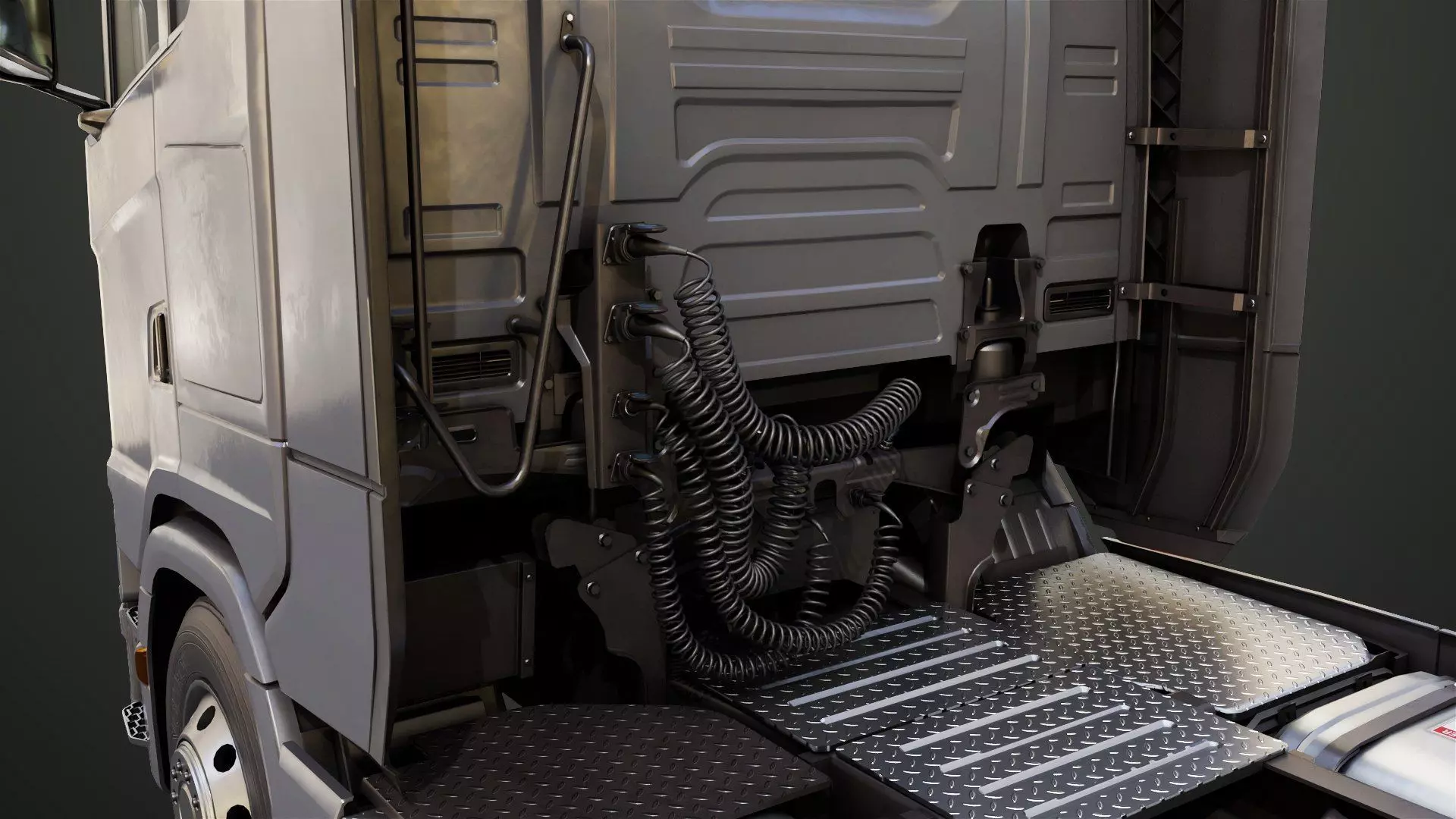 Heavy Truck Chassis 06  Interior All PBR Unity UE Textures Low-poly 3D model_17