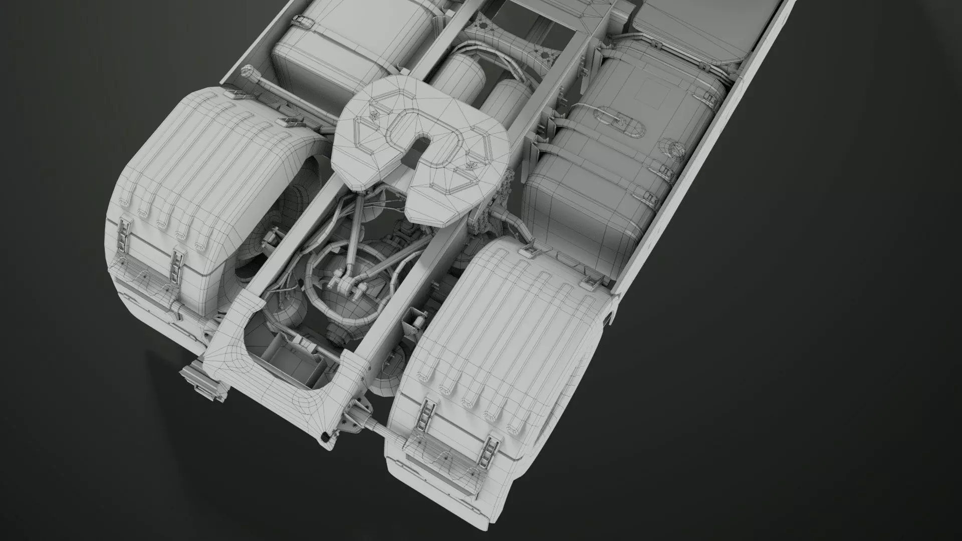 Heavy Truck Chassis 06  Interior All PBR Unity UE Textures Low-poly 3D model_54