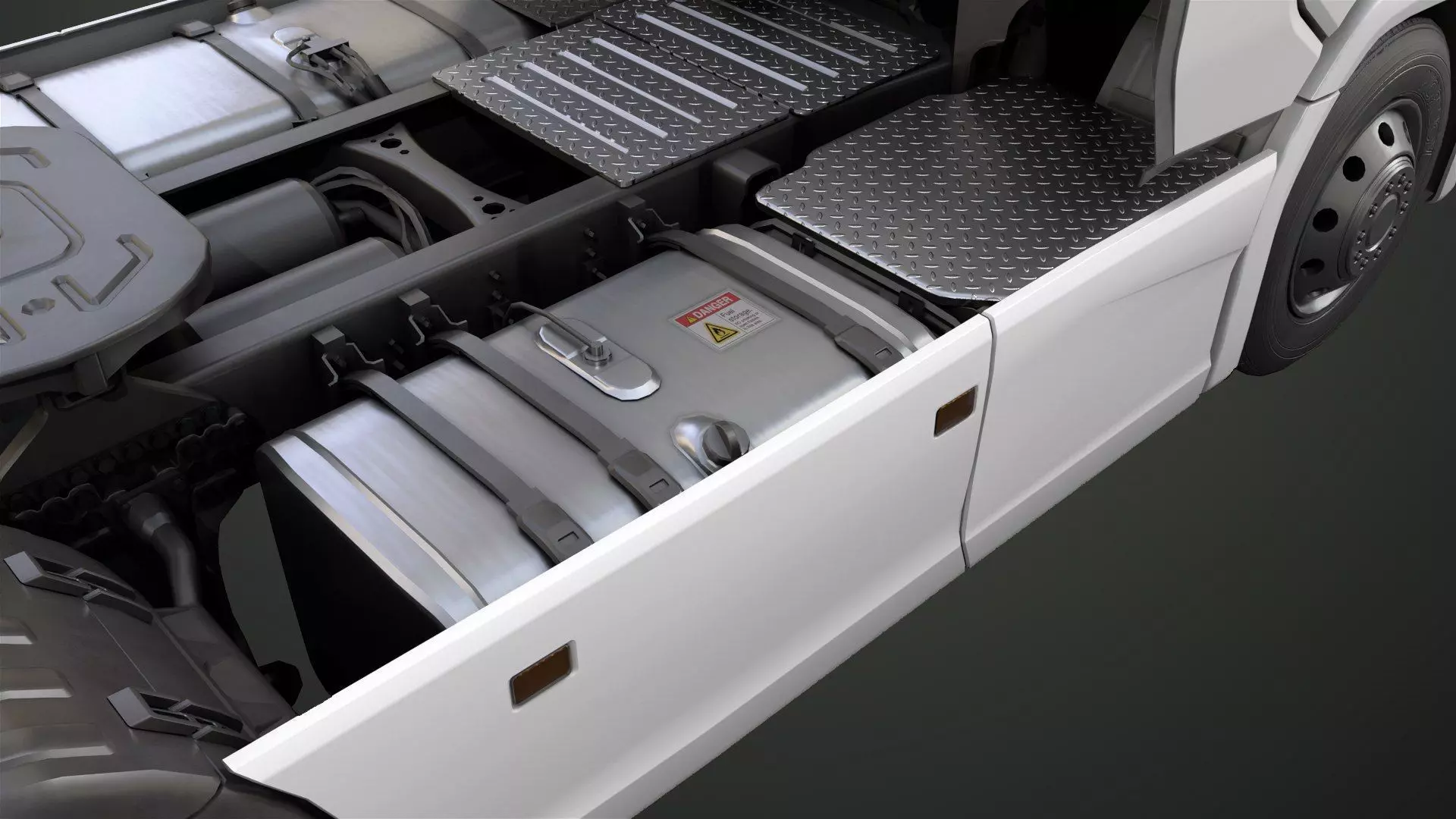 Heavy Truck Chassis 06  Interior All PBR Unity UE Textures Low-poly 3D model_20