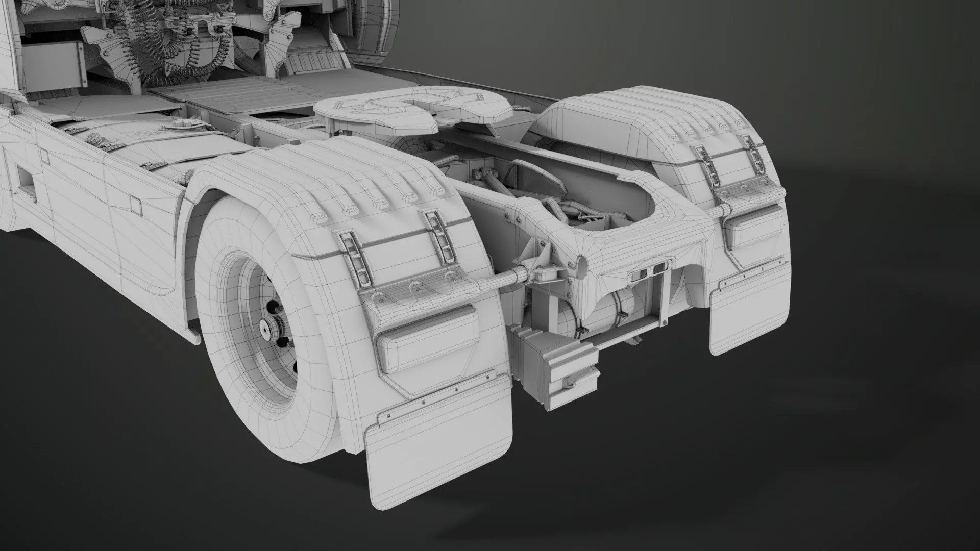 Heavy Truck Chassis 06  Interior All PBR Unity UE Textures Low-poly 3D model_53