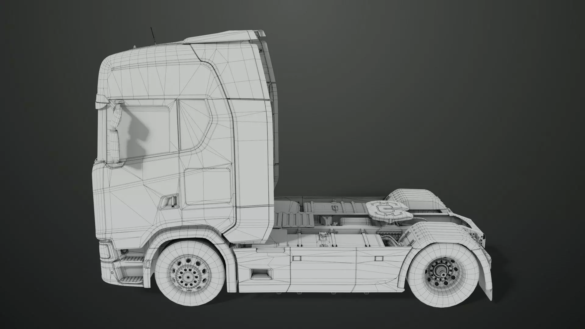 Heavy Truck Chassis 06  Interior All PBR Unity UE Textures Low-poly 3D model_46