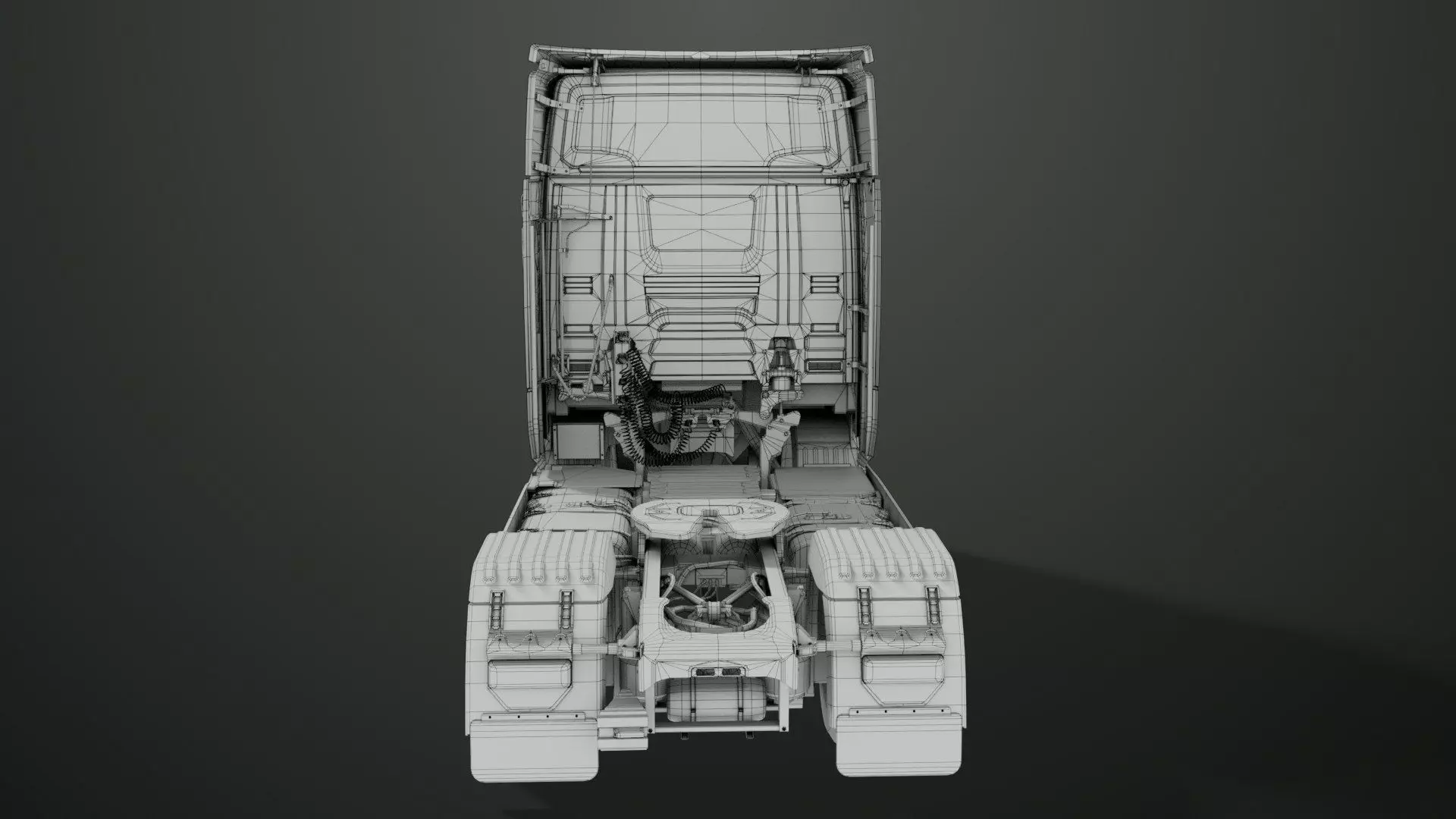 Heavy Truck Chassis 06  Interior All PBR Unity UE Textures Low-poly 3D model_44