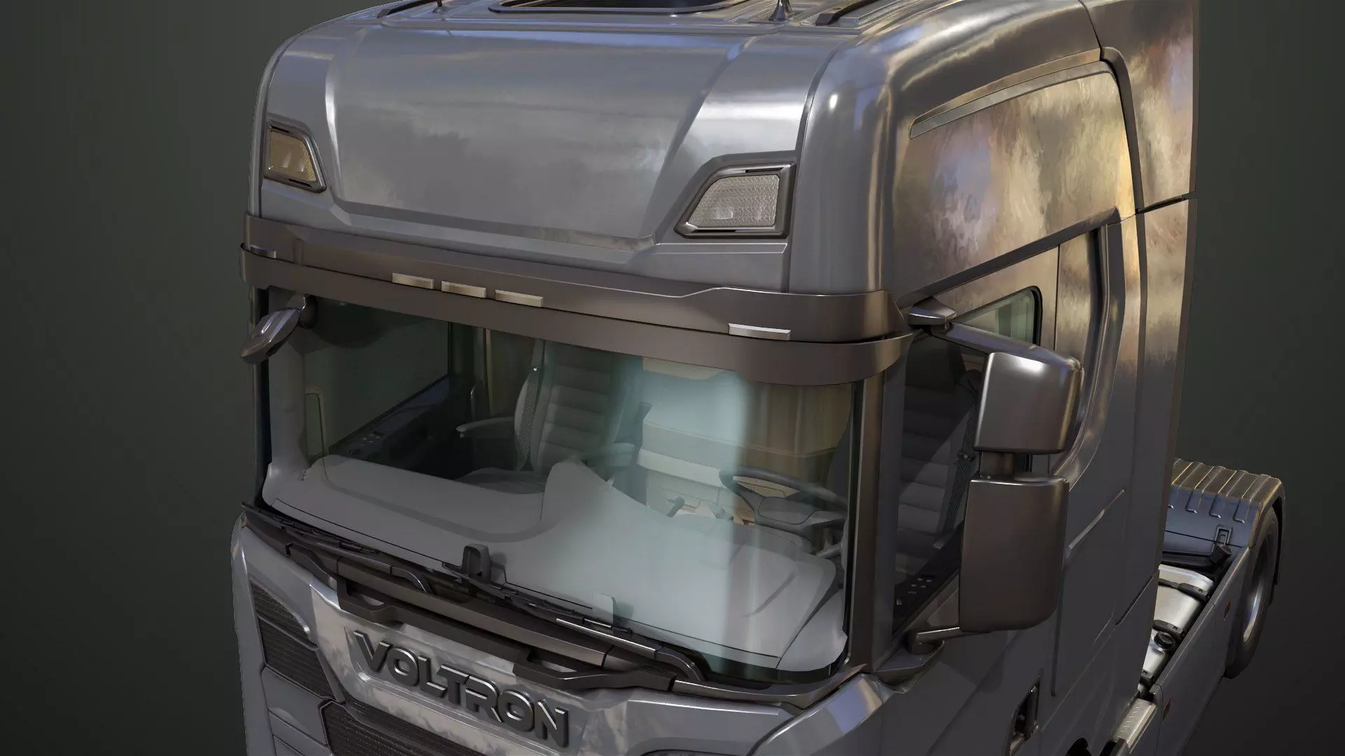 Heavy Truck Chassis 06  Interior All PBR Unity UE Textures Low-poly 3D model_25