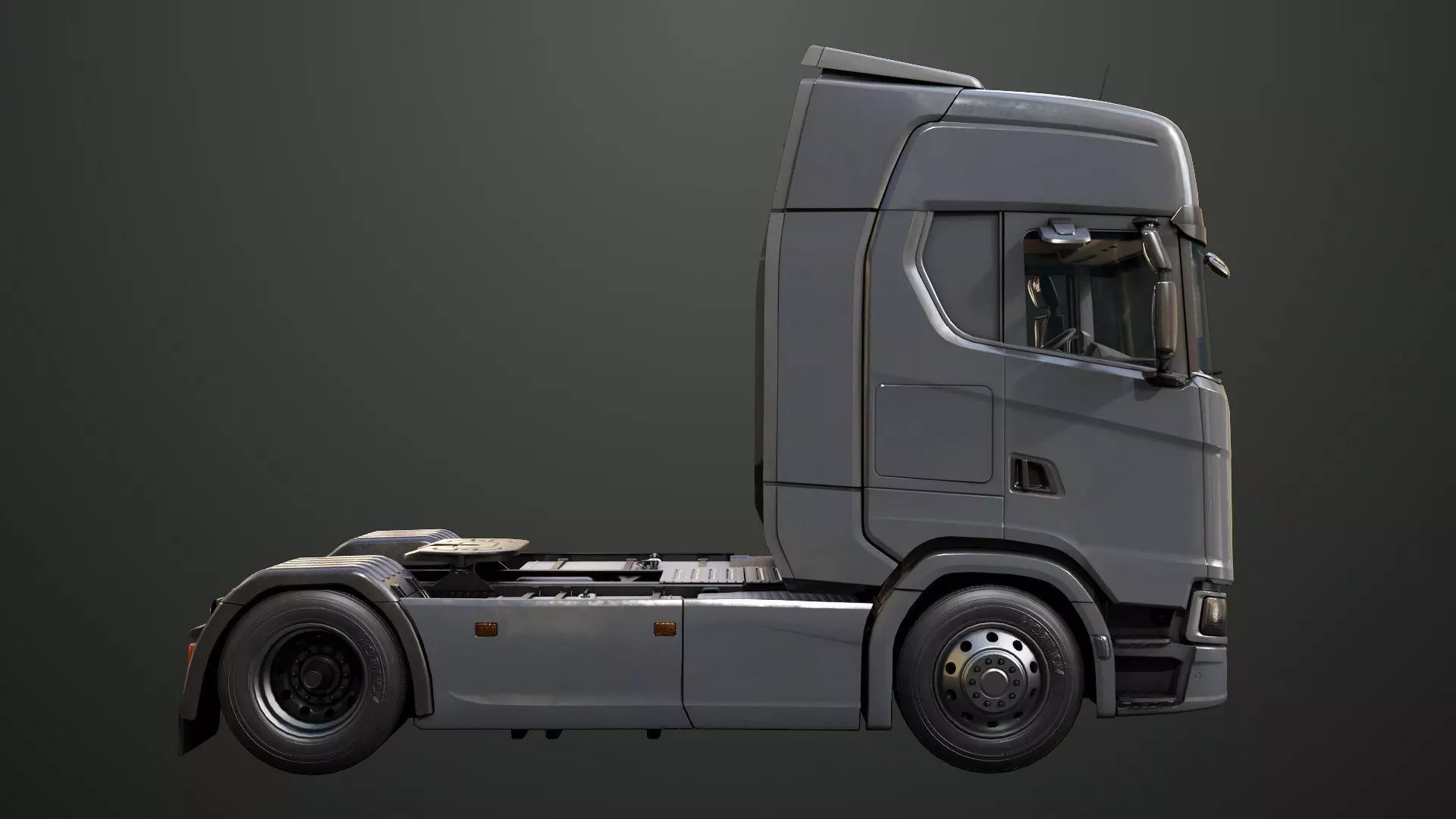 Heavy Truck Chassis 06  Interior All PBR Unity UE Textures Low-poly 3D model_9