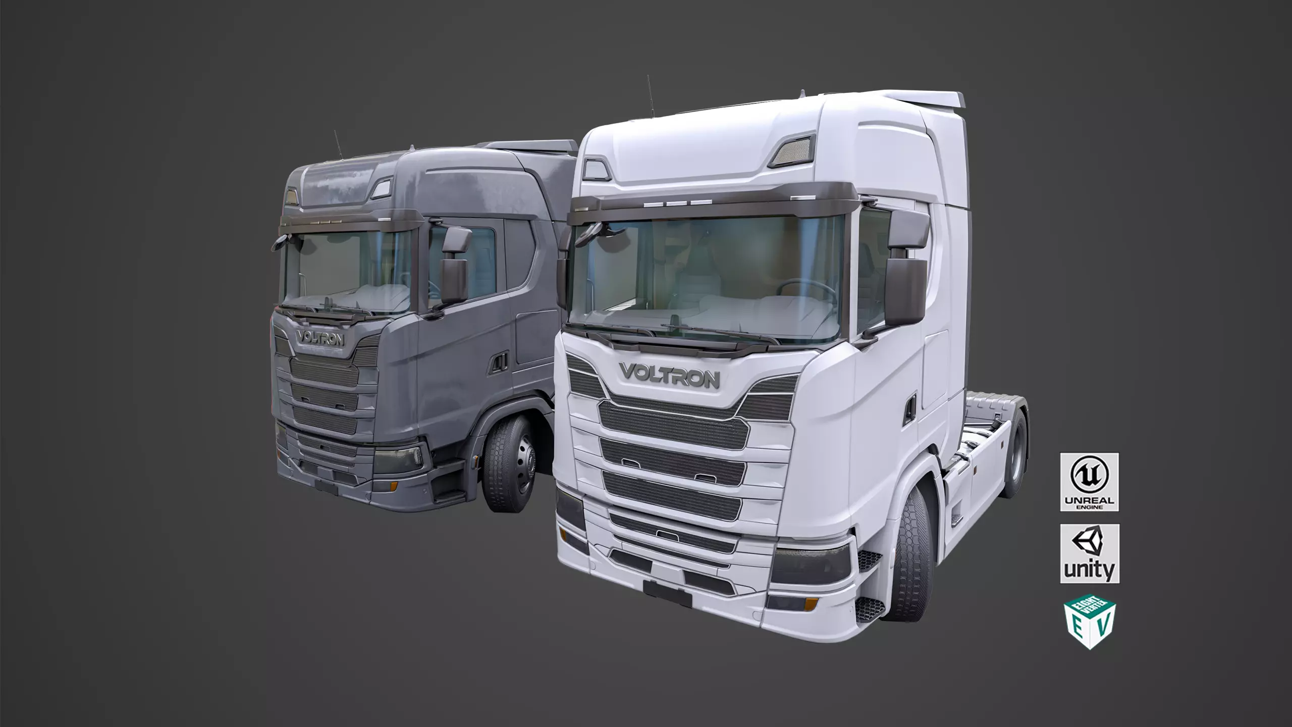 Heavy Truck Chassis 06  Interior All PBR Unity UE Textures Low-poly 3D model_0