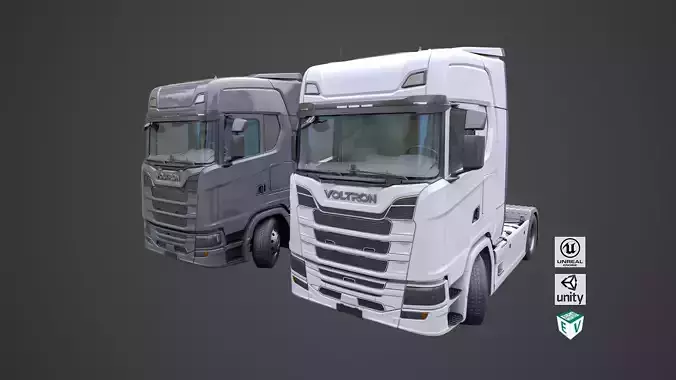 Heavy Truck Chassis 06  Interior All PBR Unity UE Textures Low-poly 3D model