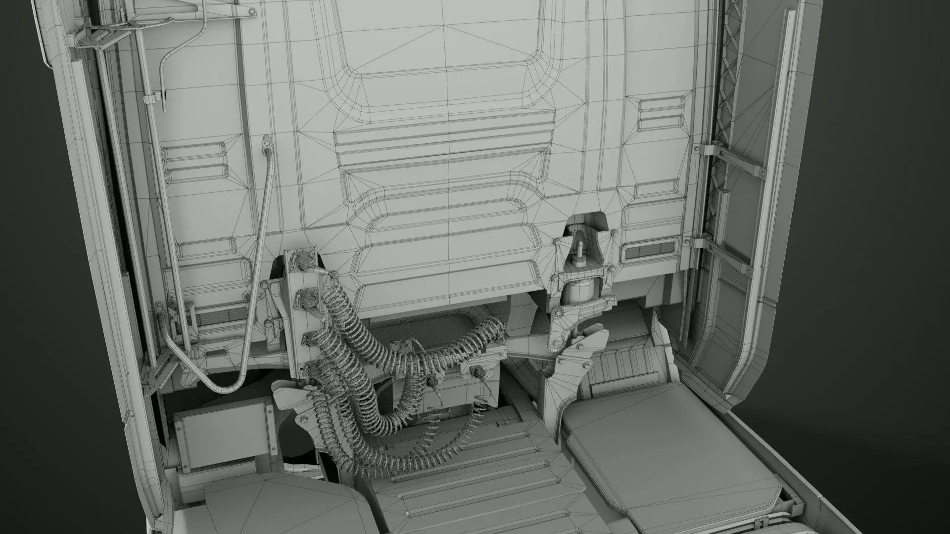 Heavy Truck Chassis 06  Interior All PBR Unity UE Textures Low-poly 3D model_52